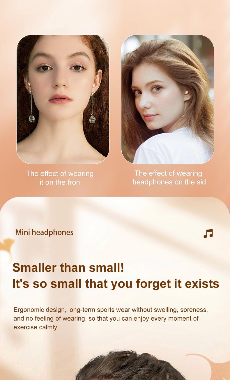 Sleep earbuds for insomniacs, small and discreet sleep headphones, suitable for those with small ear canals, features noise cancellation for calls, ideal for listening to music and playing games, compatible with iOS and Android systems.