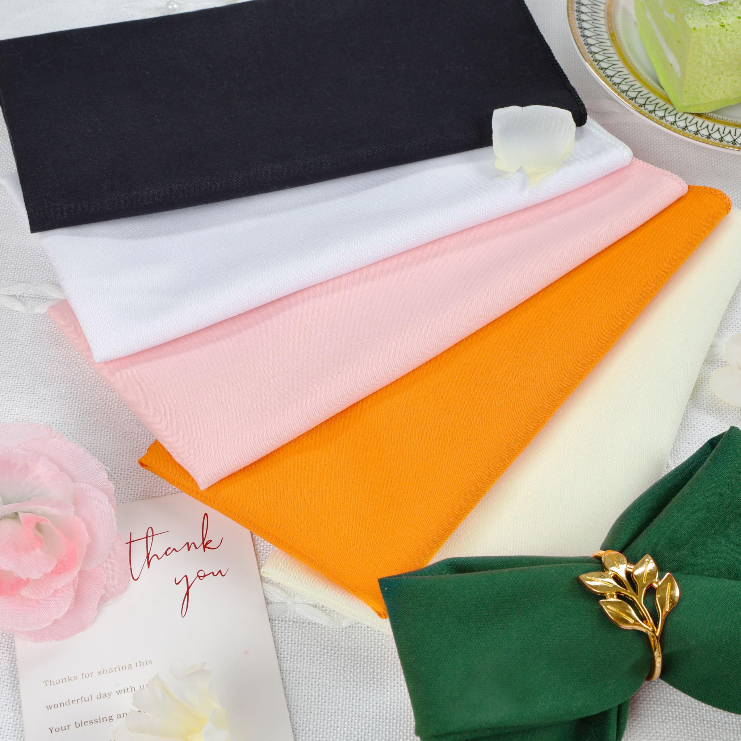 6-Pack Polyester Napkins, 12/14/17/20 Inches, Thick Durable, Wrinkle-Resistant, Hotel Restaurant Event Use