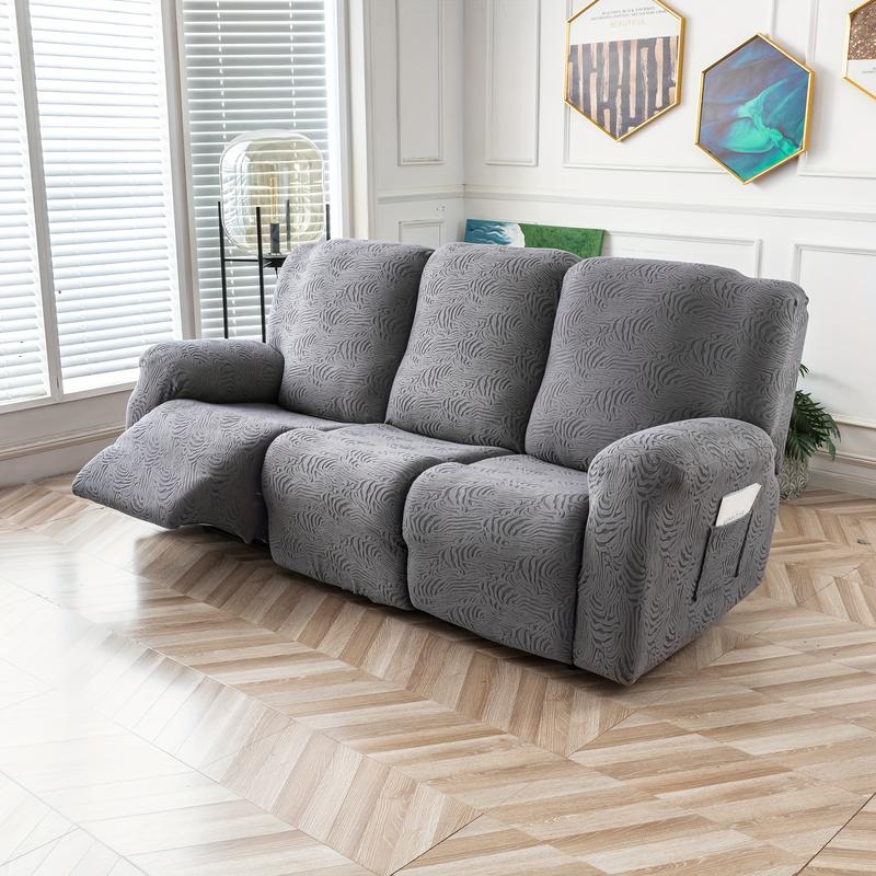 Leopard Print Stretch Recliner Sofa Cover, 3-Seater Sectional Slipcover with Pockets, Machine Washable Furniture, Protector #TikTokShopHolidayHaul