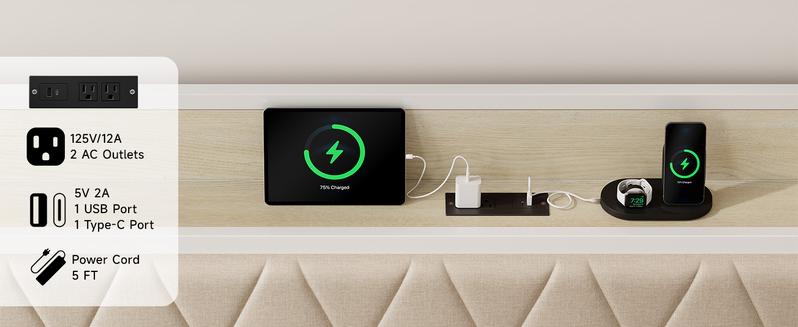 【Valentine's Day gift】ONBRILL Twin Daybed with Trundle, Metal Bed Frame with Ergonomic Upholstered Headboard & Charging Station, Sofa Day Bed with Pop up Trundle for Living Room, Bedroom, Playroom, and Guest Room