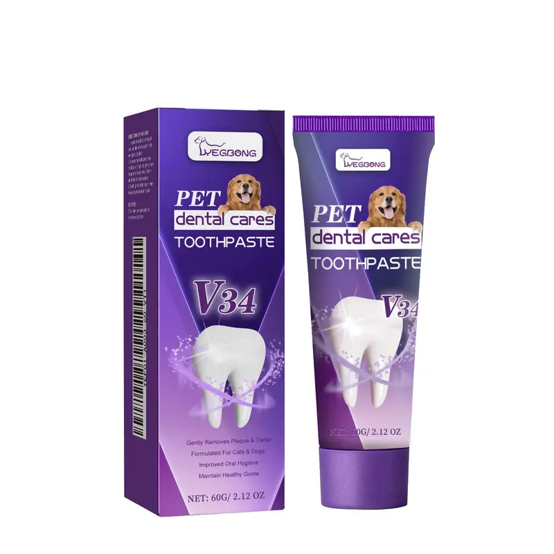 Yegbong Pet V34 Toothpaste for Dogs & Cats| Natural Plant Formula, Oral Cleaning & Gum Care, Freshen Breath