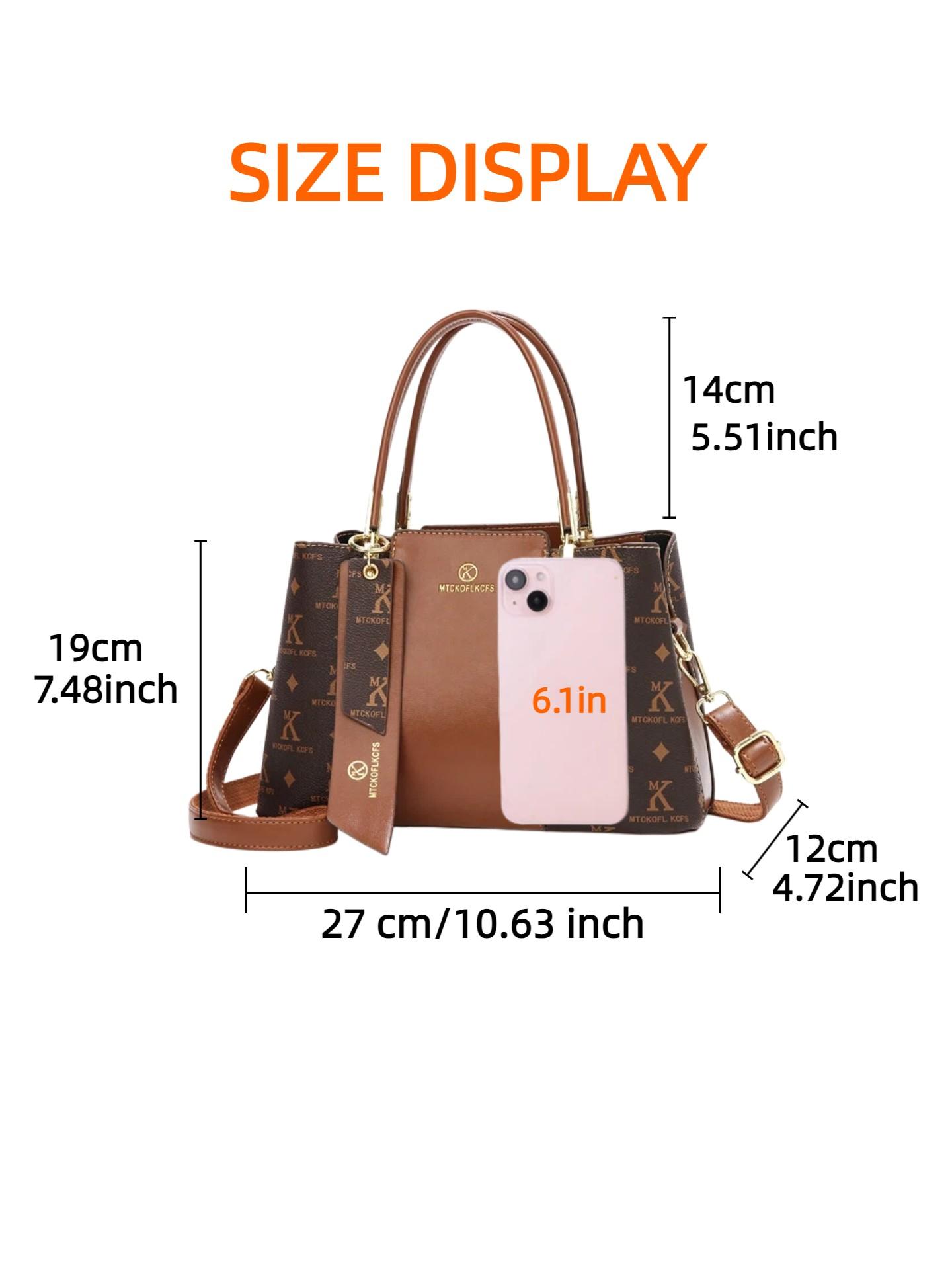 Light luxury letter-printed 3-piece women's bag set, high-end texture large-capacity handbag, practical and versatile for daily work, shopping and gatherings, can be worn in multiple ways such as single shoulder and crossbody, best-selling bag