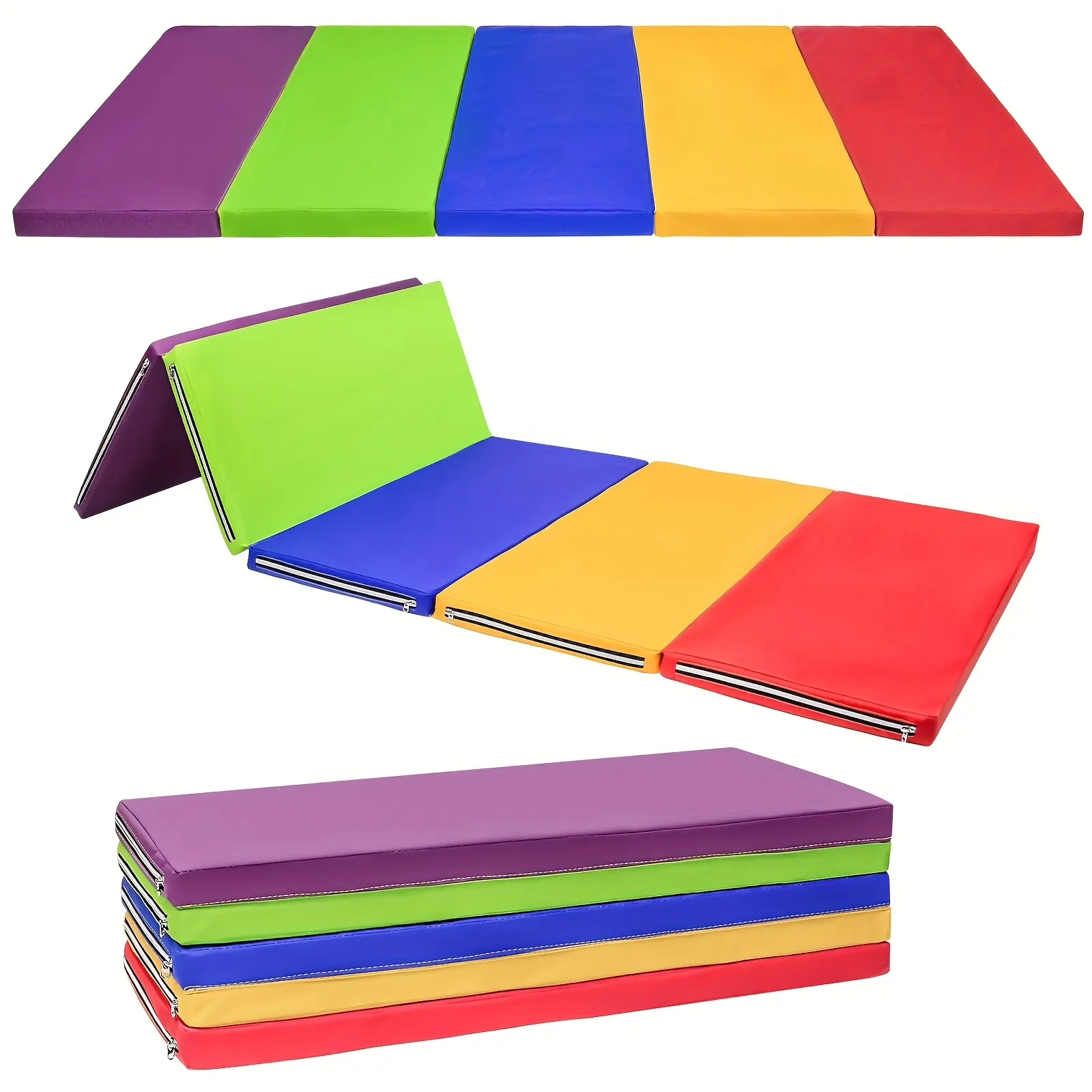 Foldable High-Density Exercise Mat, Extra Thick Gymnastics & Aerobics Mat For Yoga, Pilate, Stretching