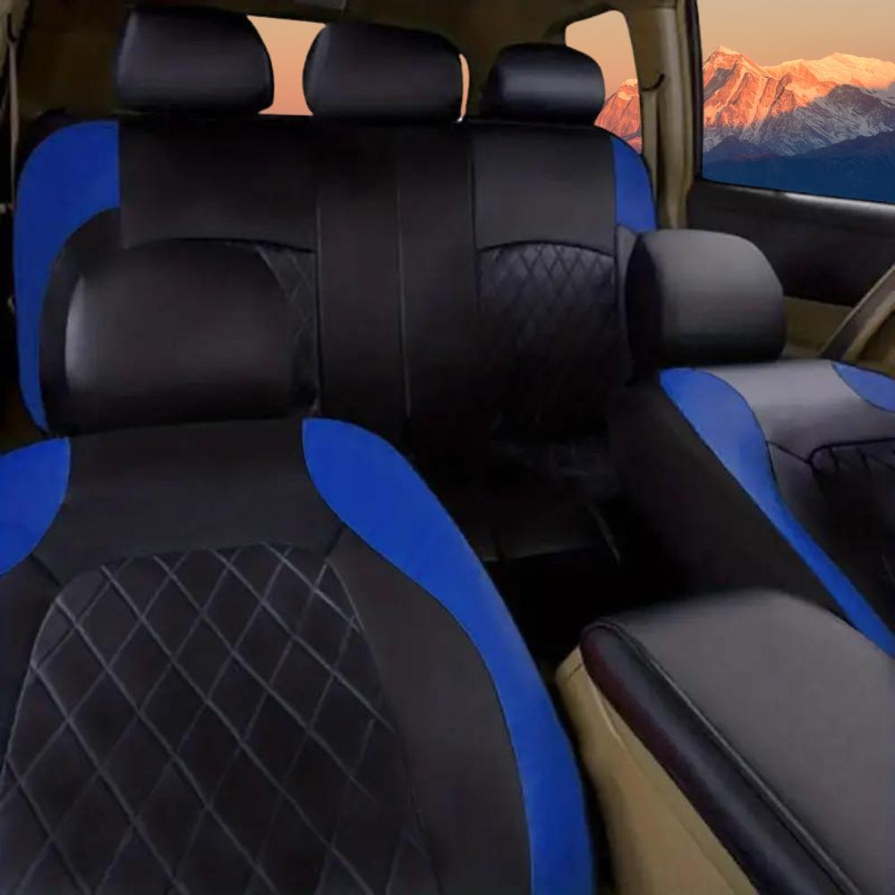 Universal Car Seat Covers Set PU Leather for 2/5 Seats, Full Protection for Car Front & Rear Seats, Waterproof & Anti-Scratch, Fit Most Cars SUVs Vans Trucks, Automotive Seat Protectors, Airbag Compatible, Car Interior Accessories