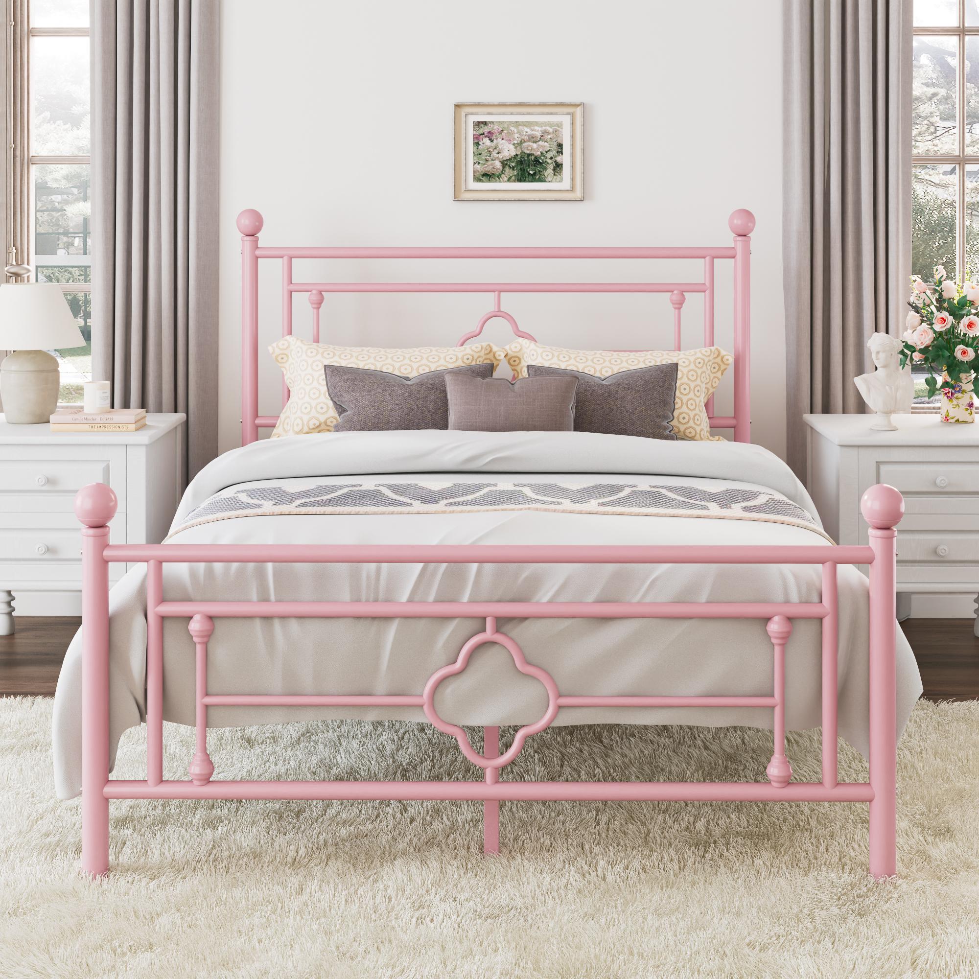 MUTICOR 14in Metal Platform Bed Frame,Vintage Iron-Art Headboard【Frame Only No Mattress】Metal Slats Support Bed Base for Storage,No Box Spring Needed,Full/King/Queen Size Bed Frame#TikTokShopBlackFriday #ChristmasGifts