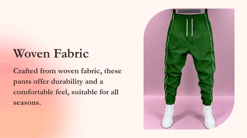 Men's Stylish Casual Jogger Pants with Side Stripes, Drawstring Waist and Elastic Cuffs, Perfect for Workout and Daily Wear, Runner Pants