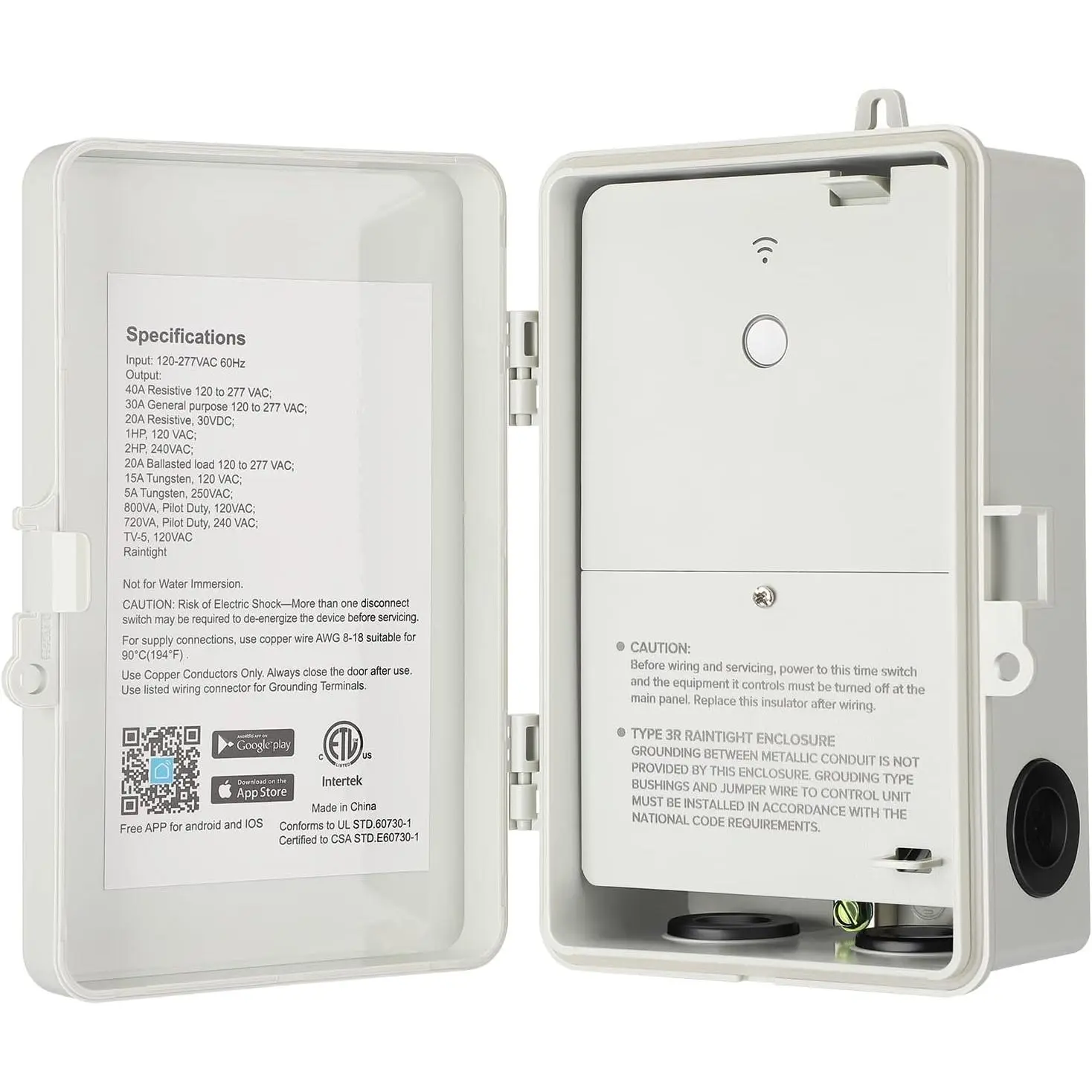 Heavy Duty Pool Timer, WiFi  Timer Box - 40A 120-277VAC 2HP | Compatible with  Phone, Alexa,  Assistant, Works for Pool Pump, Water Heater, Pool Filter, , etc, ETL Listed