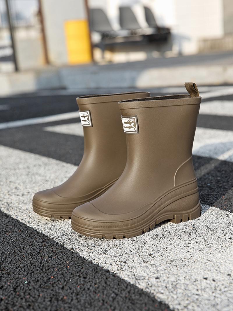 Women's Fashionable Solid Color Rain Boots, Casual Comfortable Waterproof Non-slip Rain Boots for Outdoor, Durable Rain Shoes for Women, Footwear