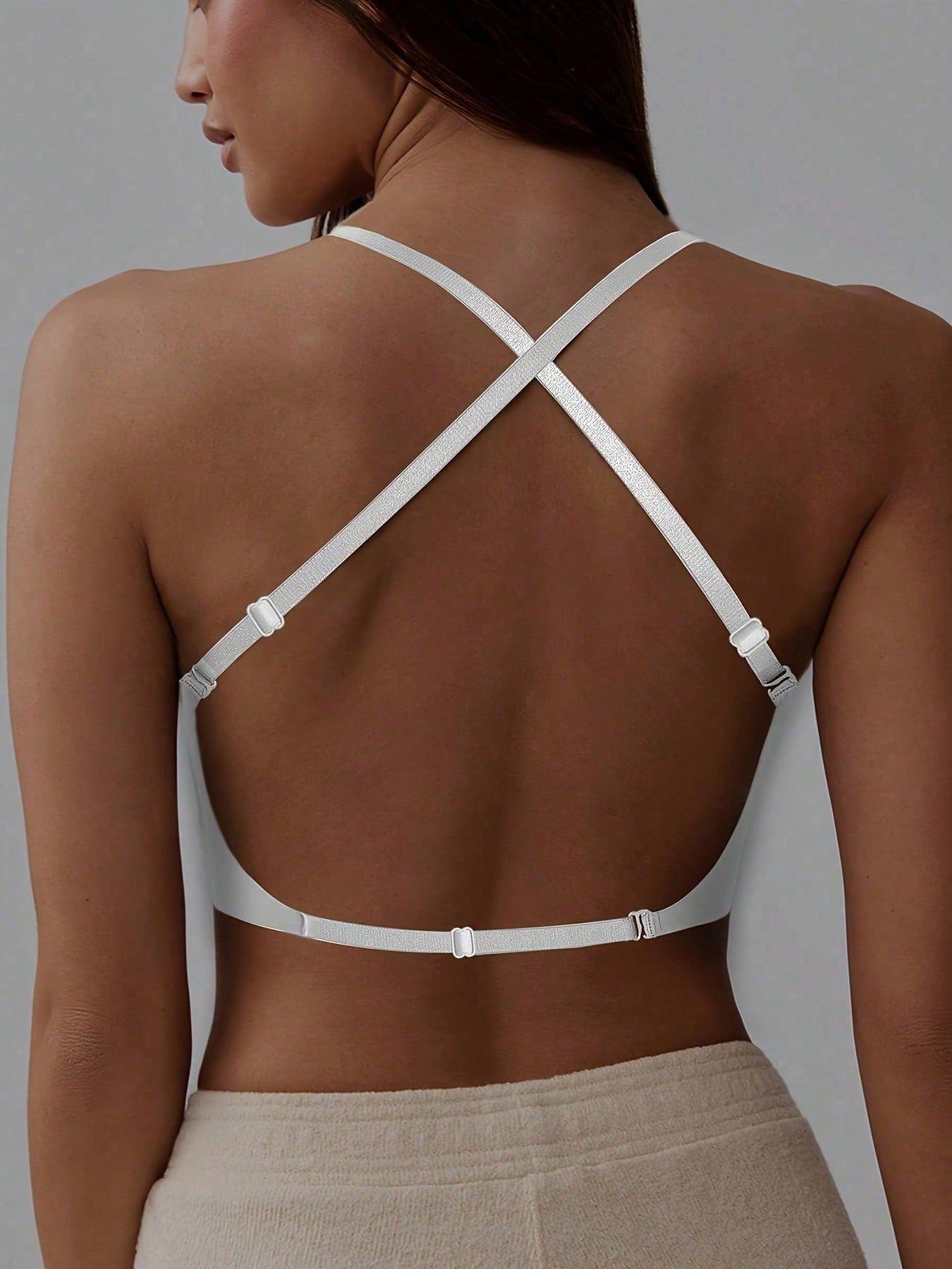 Women's Seamless Backless Bra, Multi-Strap Convertible Strap Wireless Push-Up Basic Underwear Bra, Suitable for Wedding Dresses and Party Gowns