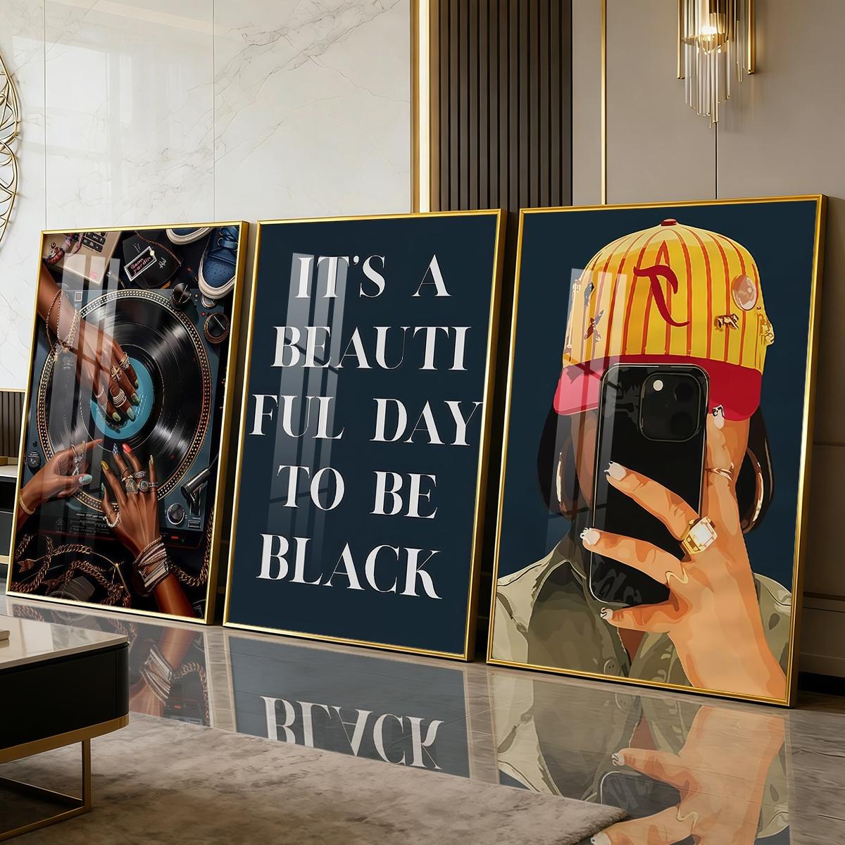 3 Counts Aluminum Alloy Framed Painting, Retro Vinyl Record And Modern Portrait Art Pictures, Home Decoration For Living Room, Bedroom, Office, Restaurant, Hallway Wall Decor, Odorless Print Artwork, Luxury Perfect Gift For Friends And Family