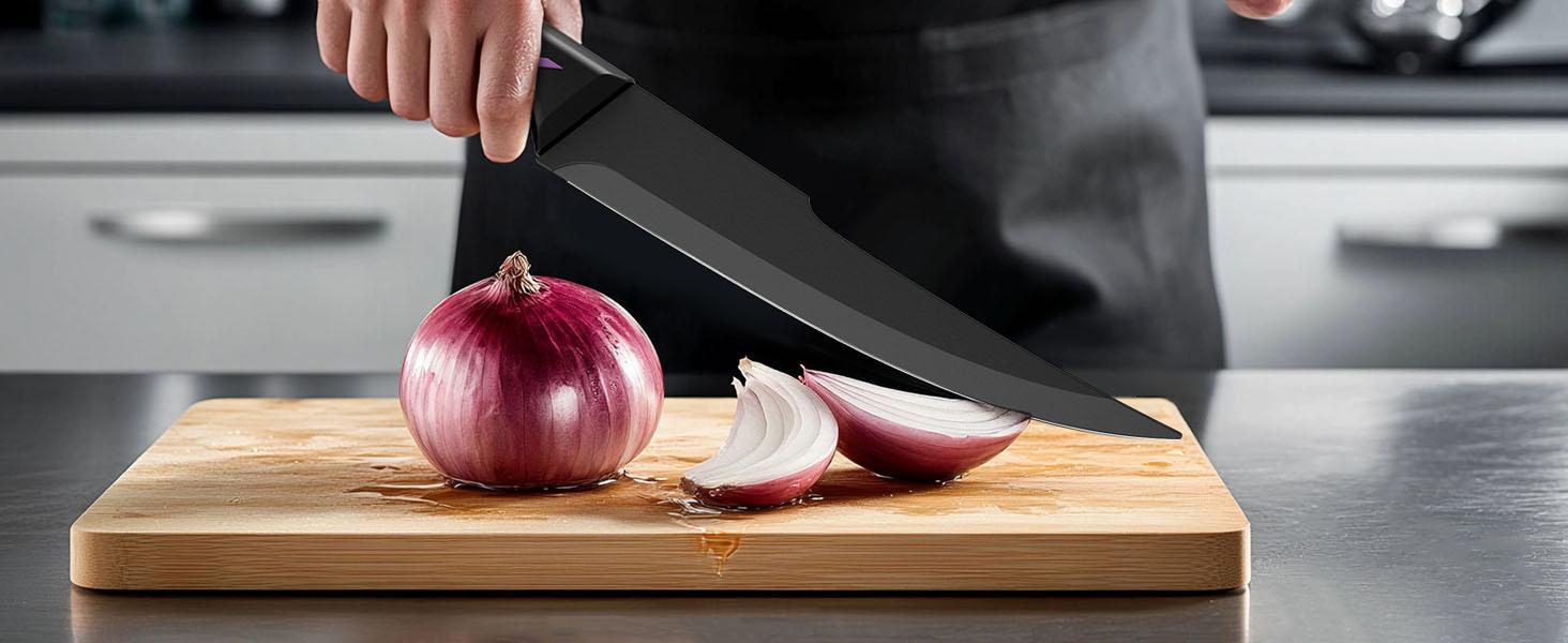 ASETY 15PCS Cyberpunk Knife Set from Future Kitchen Knife Set with Built-in Knife Sharpener Block, Stainless Steel Knife Block Set, Dishwasher Safe Mordern Knife Set, Elegant Box for gift