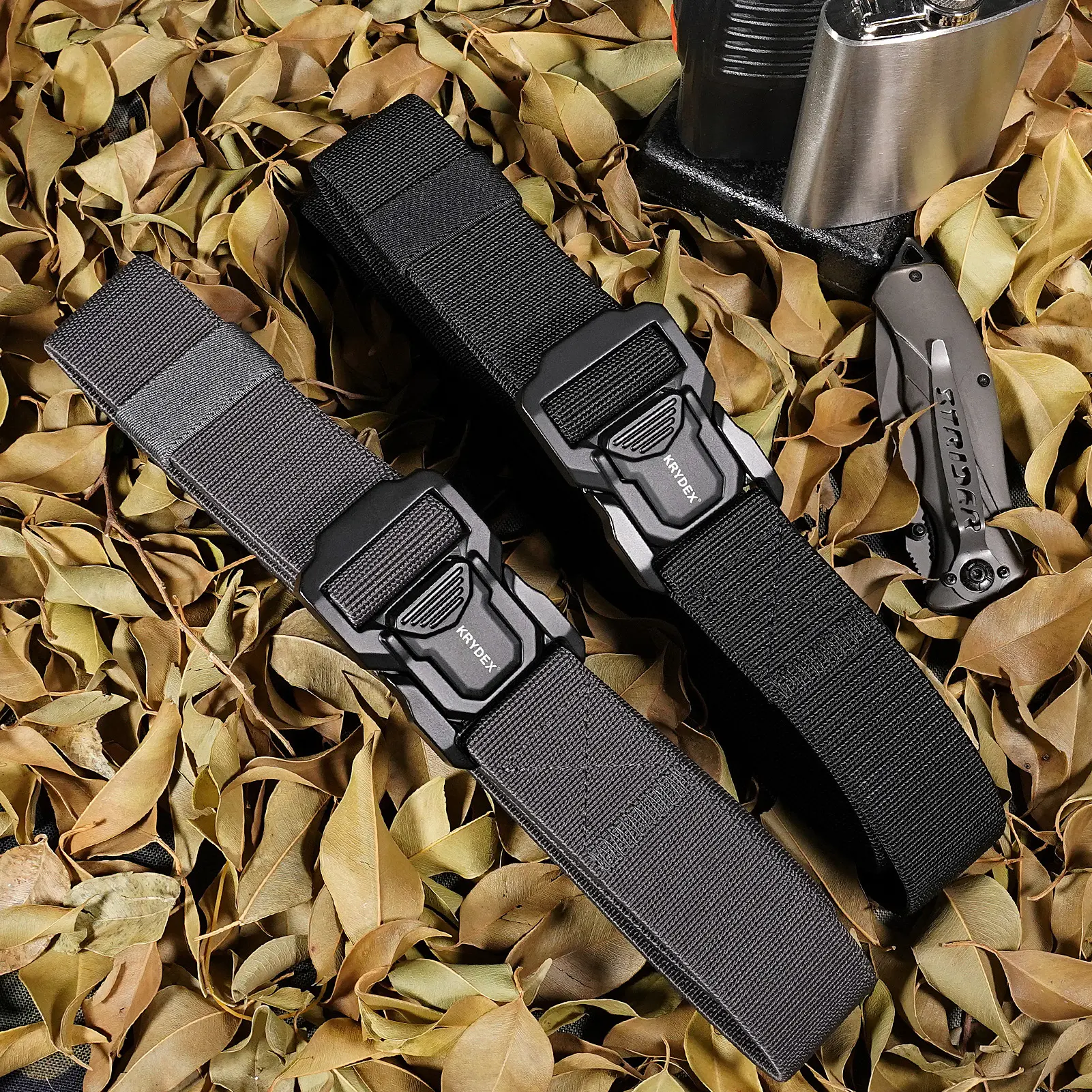 KRYDEX Tactical Stretch Nylon Belt,1.5 Inch Adjustable Belt for Men,EDC Belt