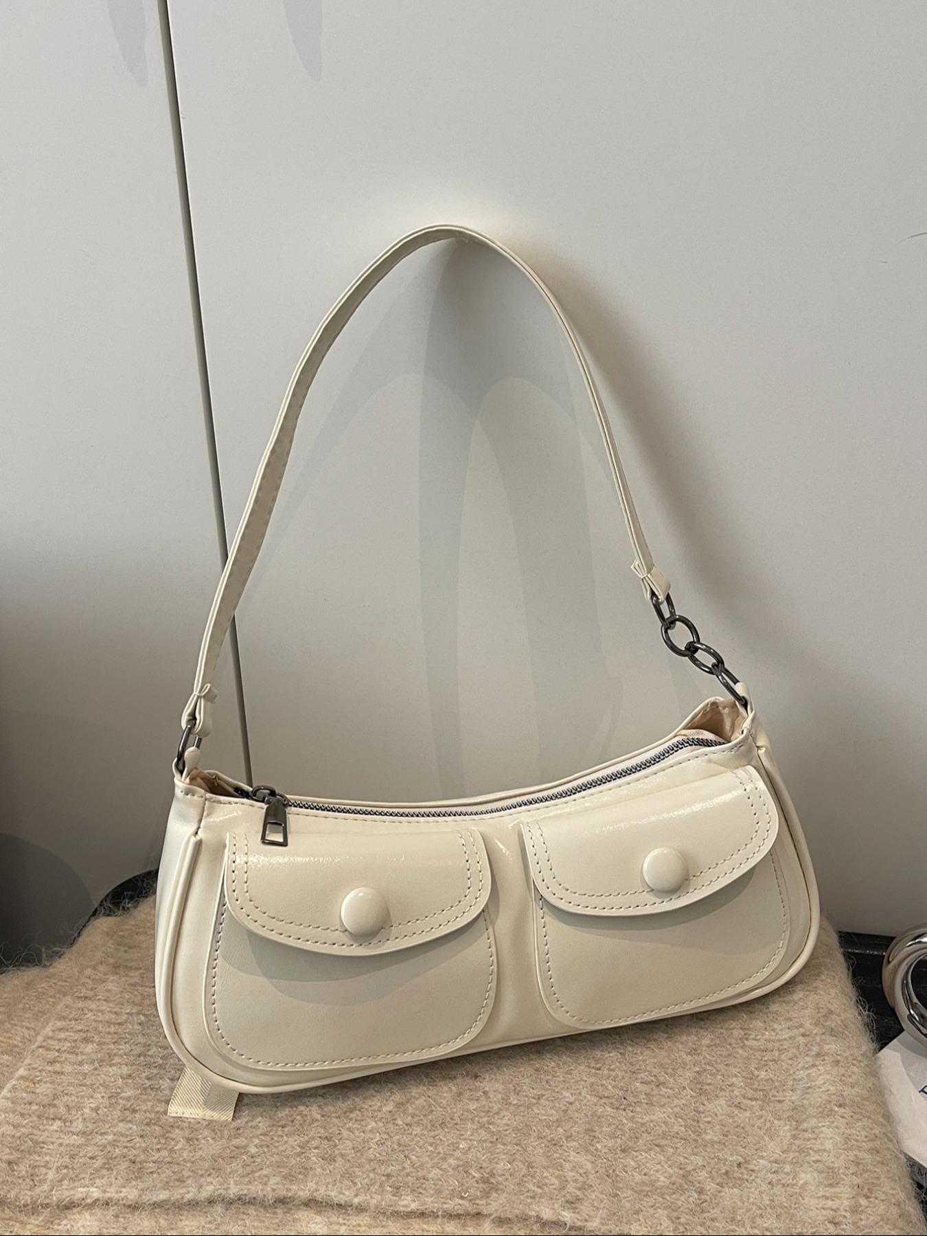 Women's Leopard Print Shoulder Bag, Vintage Dual Pocket Handbag with Zipper Closure, Fashionable and Versatile, Fashionable Patterned Bag, Perfect for Daily Use