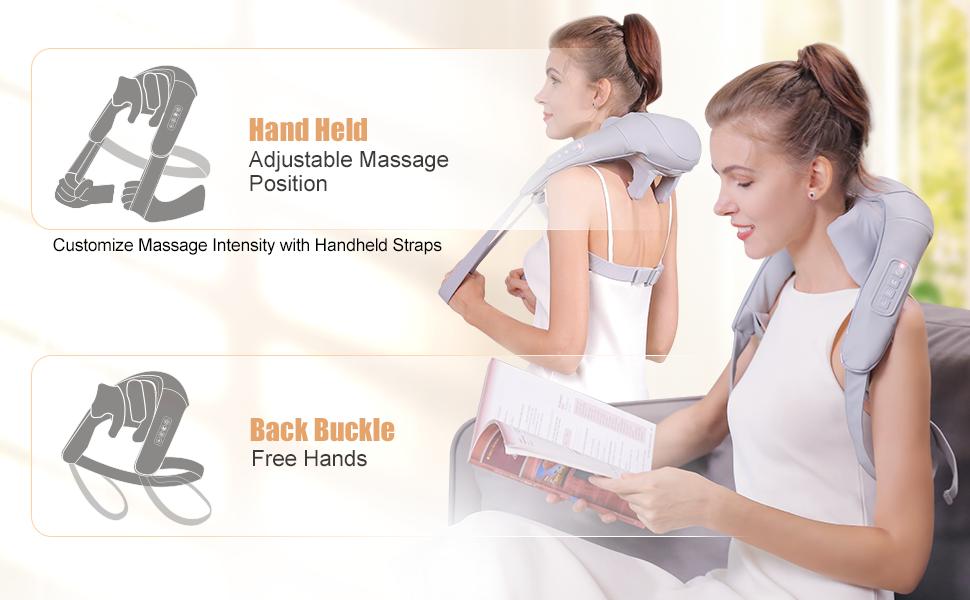 MASGRE Cordless Neck and Shoulder Massager with Heat – 6D Deep Kneading Electric Massage Pillow for Neck, Back, Legs, and Full Body Relaxation – Perfect for Home, Office and Car. Gifts for Black Friday and Christmas