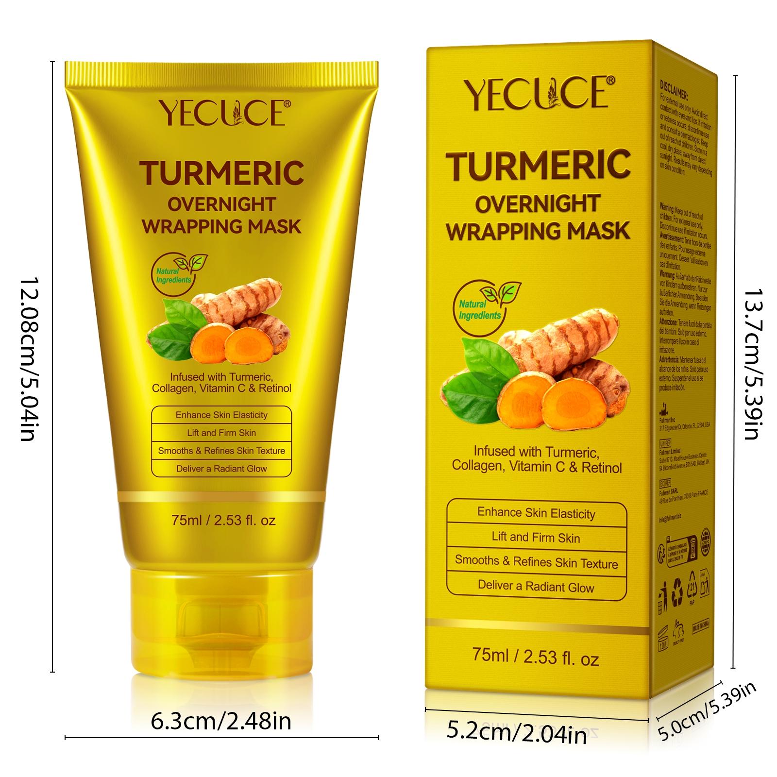 Yecuce Turmeric Collagen Sleep Mask 75ML, Clear Hydrating Radiant Skin, Suitable for All Skin Types, Holiday Gift