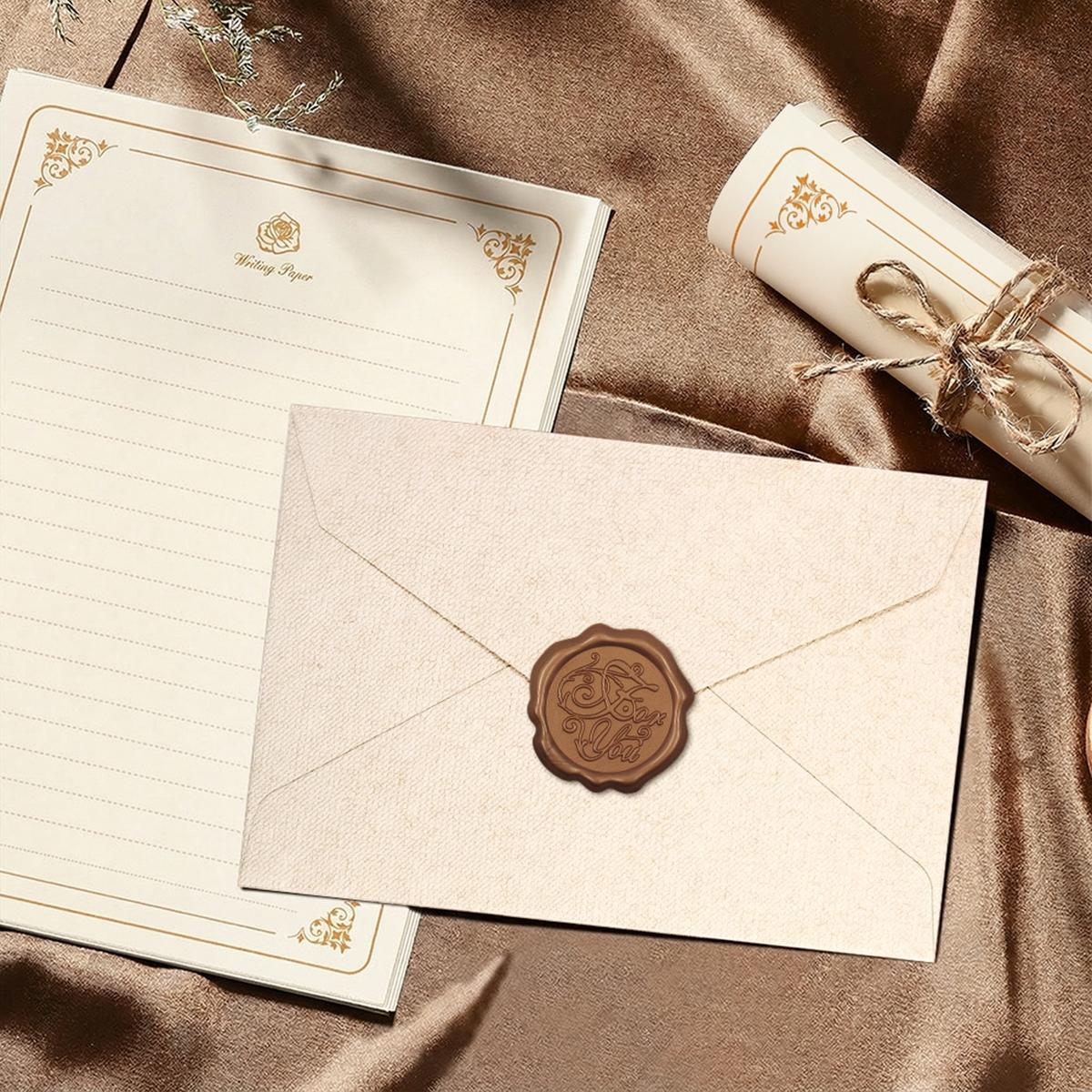 Letter Writing Set 3 Envelopes Wax Seal Stickers 10 Sheets Paper Vintage Gift for Stationery Lovers
