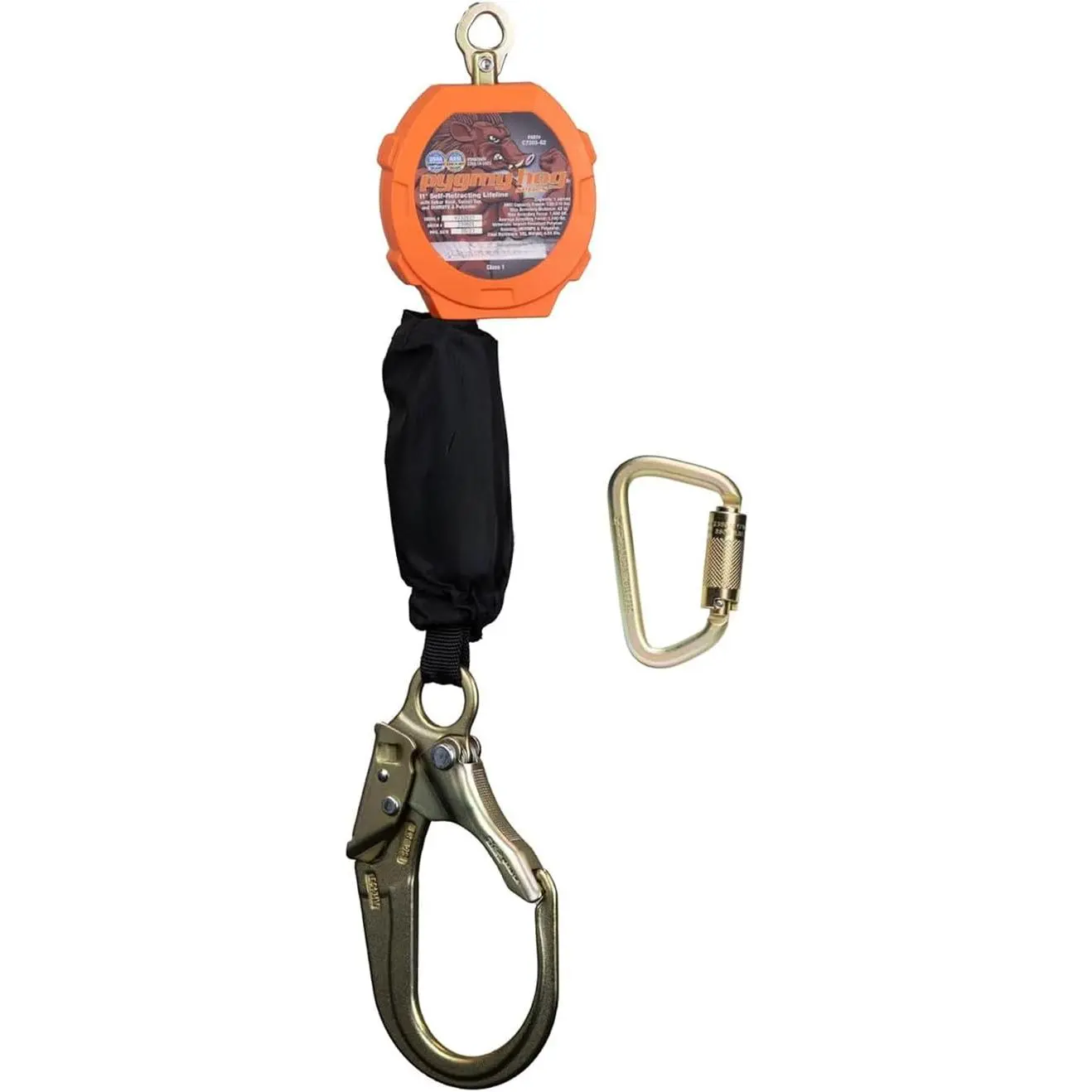 11-Foot Self-Retracting Lifeline (SRL) – OSHA & ANSI Compliant Fall Protection Retractable Lanyard with Rebar Hook – Class 1-P, Lightweight, Durable, 310 Pound Capacity