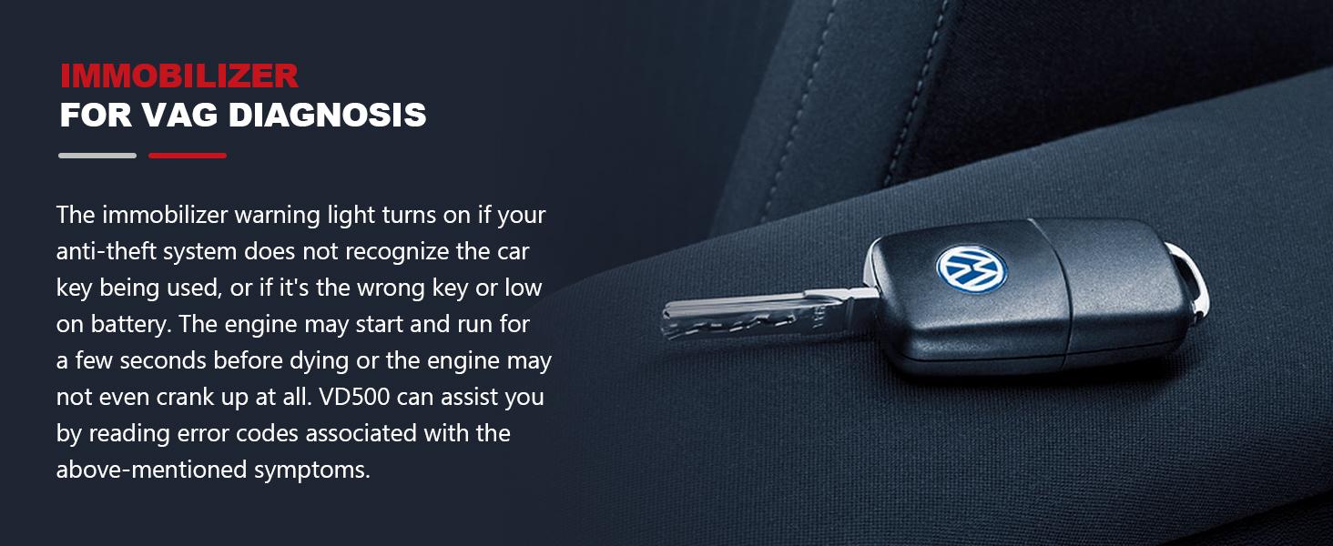 ANCEL VD500 OBD II DiagnosticScanner for Volkswagen VW AudiSkoda Seat Diagnosis Check EngineLight EPB ABS SRS Code Reader OilThrottle Position Adaption Brake PadReset Tool