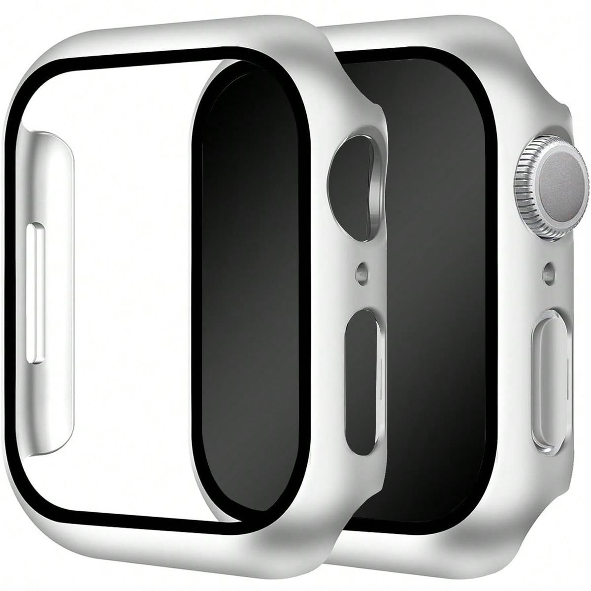 Built-In Tempered Glass Screen Protector, All-Around Hard PC Protective Watch Case Ultra-Thin Cover for Apple Watch Series Ultra/SE/11/10/9/8/7/6/5/4, 38/40/41/42/44/45/46/49 mm, Smart Watch Accessory, Smartwatch Accessories, Protection, Wearable