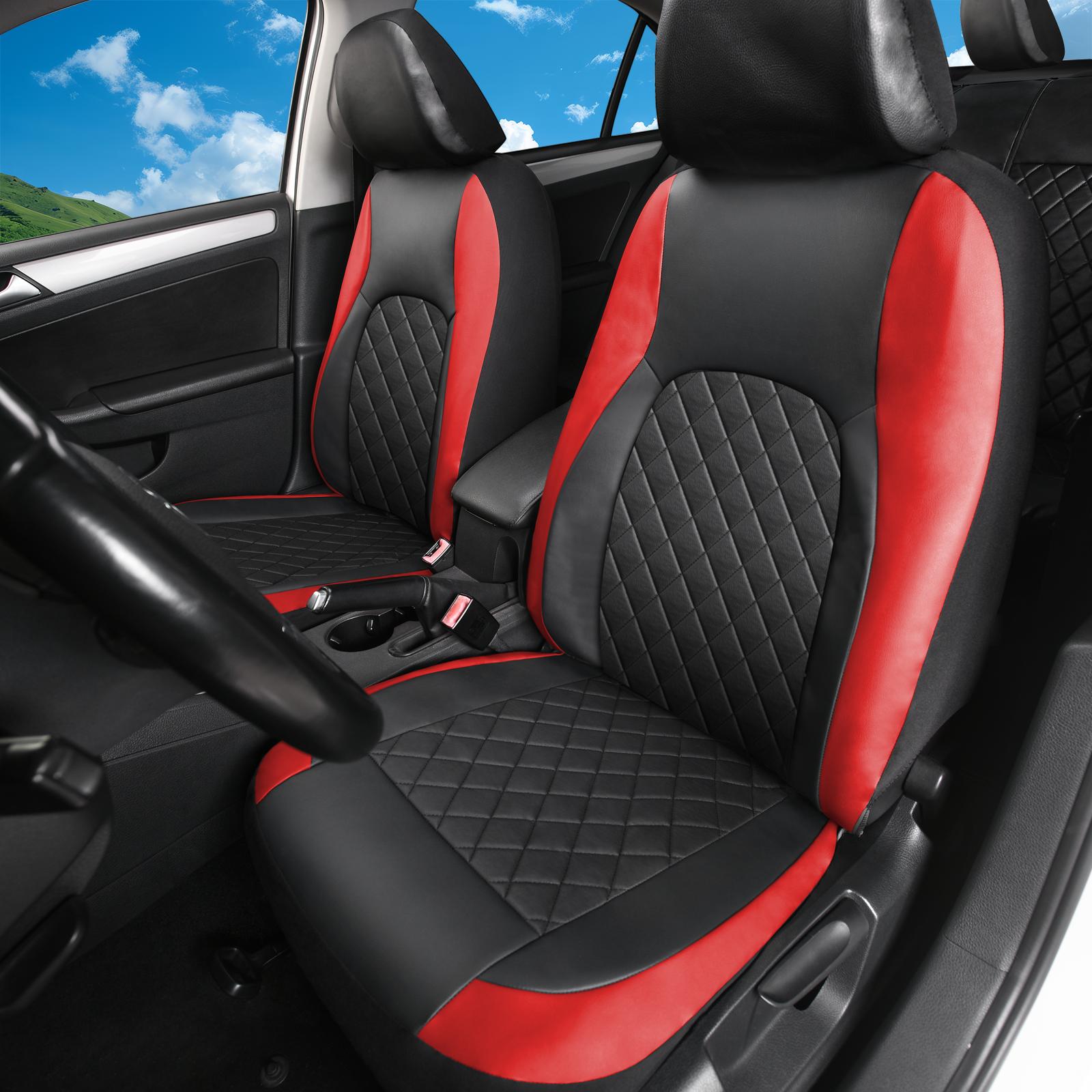 PU Leather Car Seat Covers for 2/5 Seats, Universal Car Seat Protectors, Suitable for Most Auto Truck Van SUV, Airbag Compatible, Protects Against Spills & Scratches, Car Interior Kit, Car Accessories, Auto Accessories, Black/Red/Gray Front & Rear Covers PU Leather Car Seat Covers for 2/5 Seats, Universal Car Seat Protectors, Suitable for Most Auto Truck Van SUV, Airbag Compatible, Protects Against Spills & Scratches, Car Interior Kit, Car Accessories, Auto Accessories, Black/Red/Gray Front & Rear Covers