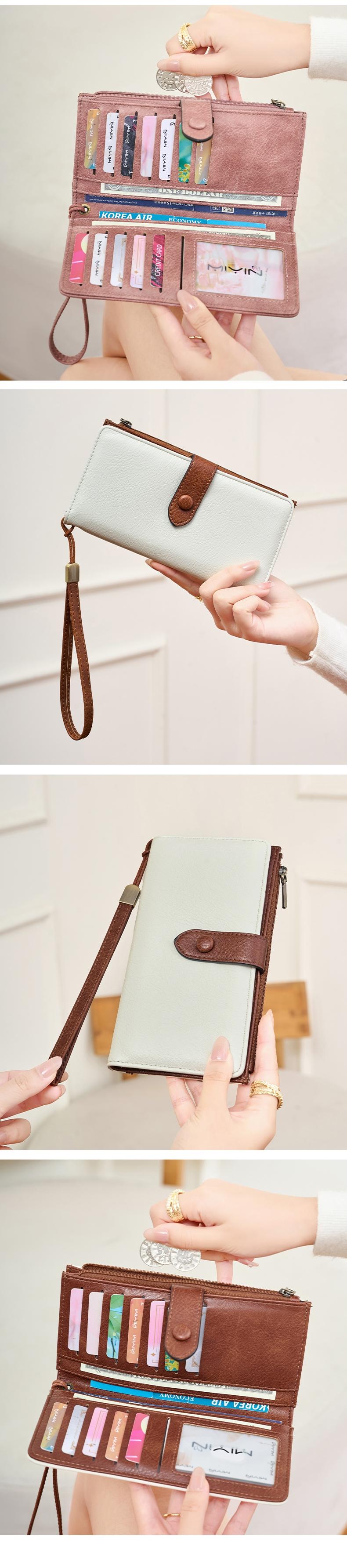 Women's RFID Blocking Wallet, Dual-Fold Zipper Coin Pouch, Wrist Strap, ID Window, Compact Durable Design, Fashion Accessory, Casual Trendy Wallet, RFID Blocking Purse