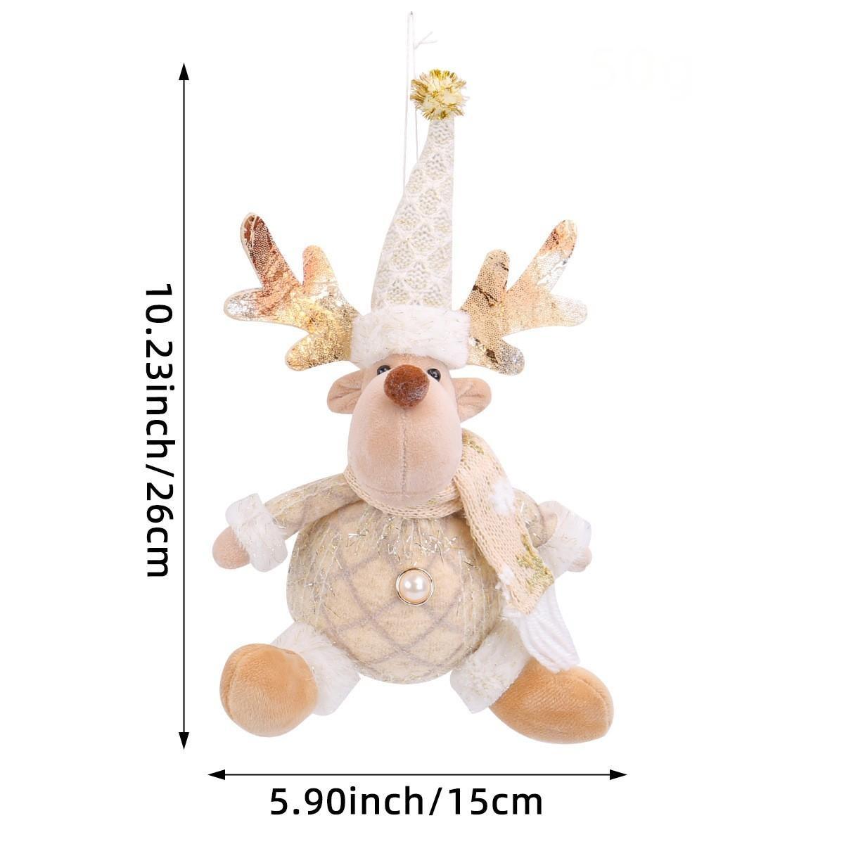 Christmas Santa Snowman Figurine, Christmas Tree Ornament, Reindeer Doll, Window Display Decor, Holiday Decoration, Festive Plaything