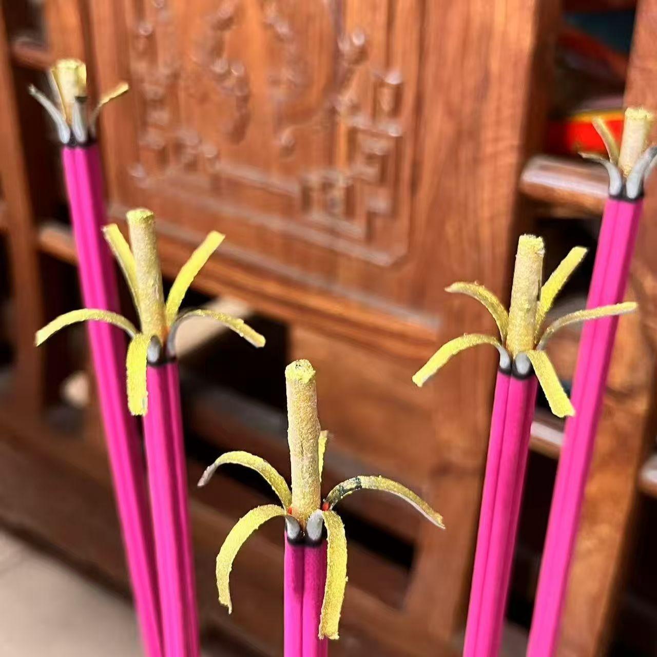 2 Packs Large 13-Inch Incense Sticks, Natural Flower Shape Burn, Home Protection, Bring Good Luck, Family Prosperity, Pure Natural