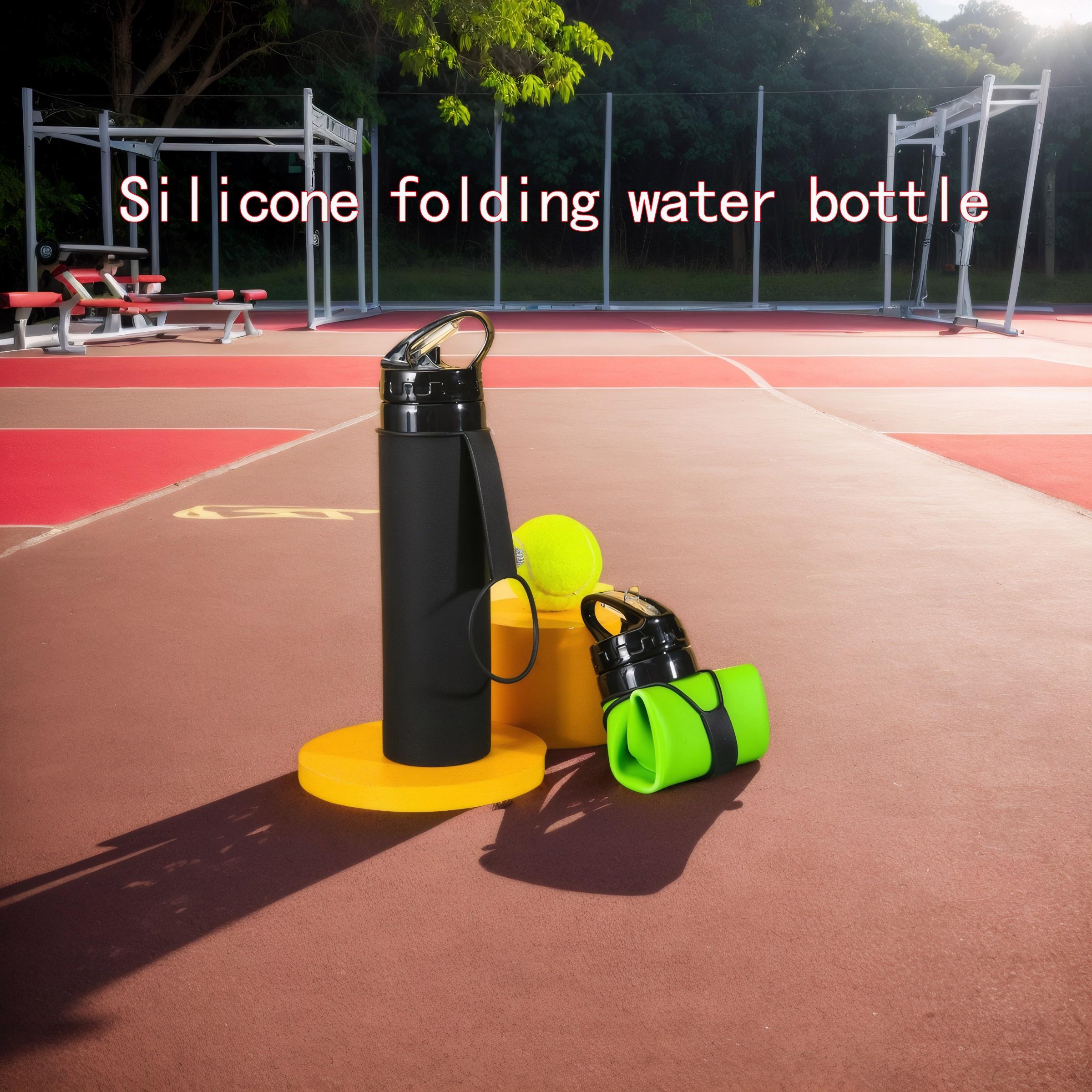 21oz (600ml) Sports Water Bottle, 1 Pack/2 Pack, BPA-Free Silicone Collapsible Water Bottle for Sports Outdoor Travel, Durable Leak-Proof Design Portable Cup, Suitable for Active Lifestyle