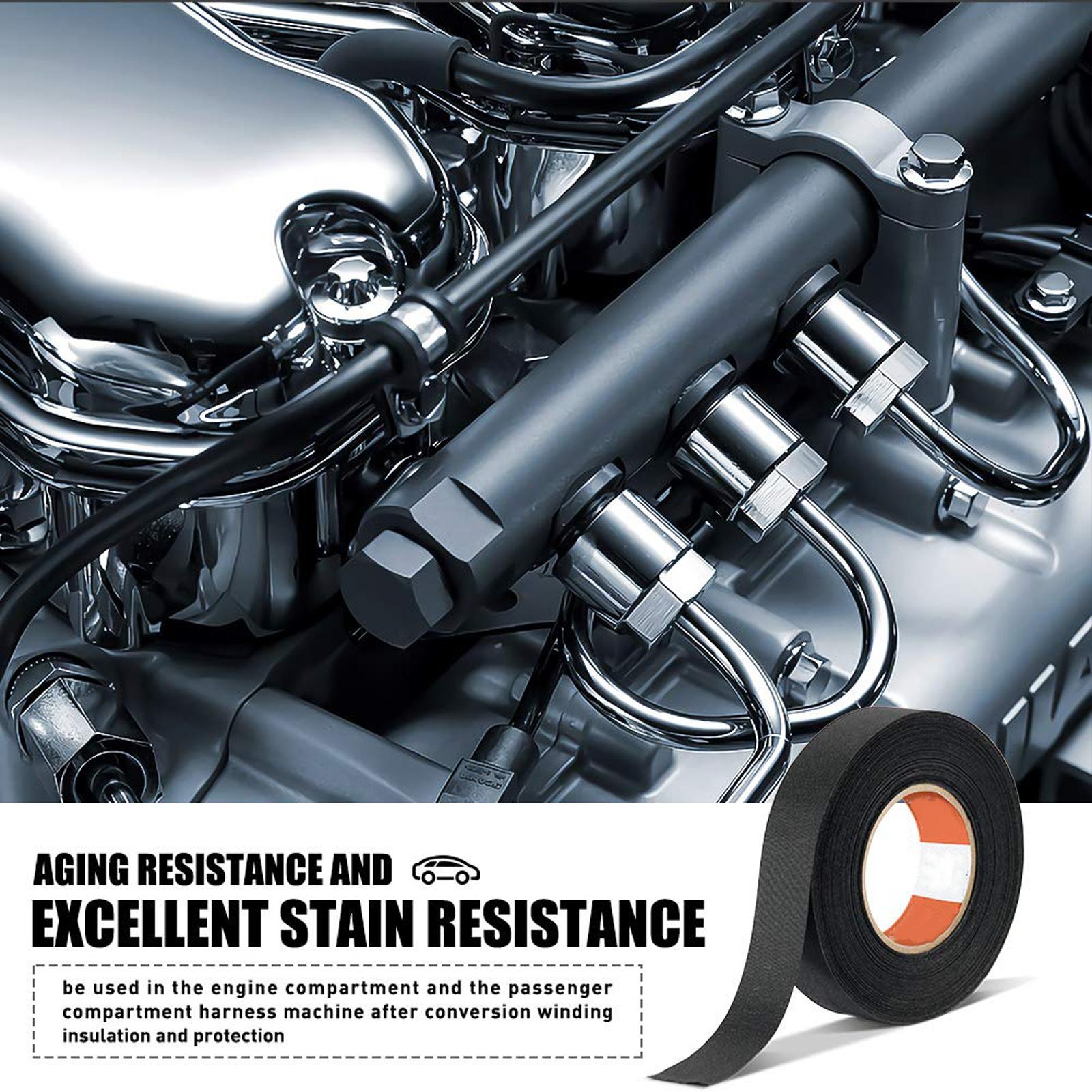 [Buy 1 Get 1]Wire Harness Automotive Cloth Tape,High Temperature Resistance Flame Retardant Waterproof Insulation Tape,Adhesive High Noise Resistance Heat Proof Chemical Fiber Fabric Electrical Tape for Wrapping Wiring Harness,Cable Protective,MirrorZone.