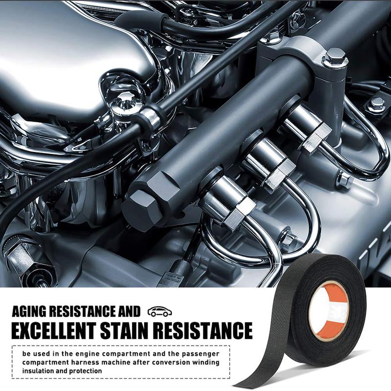 [Buy 1 Get 1]Wire Harness Automotive Cloth Tape,High Temperature Resistance Flame Retardant Waterproof Insulation Tape,Adhesive High Noise Resistance Heat Proof Chemical Fiber Fabric Electrical Tape for Wrapping Wiring Harness,Cable Protective,MirrorZone.