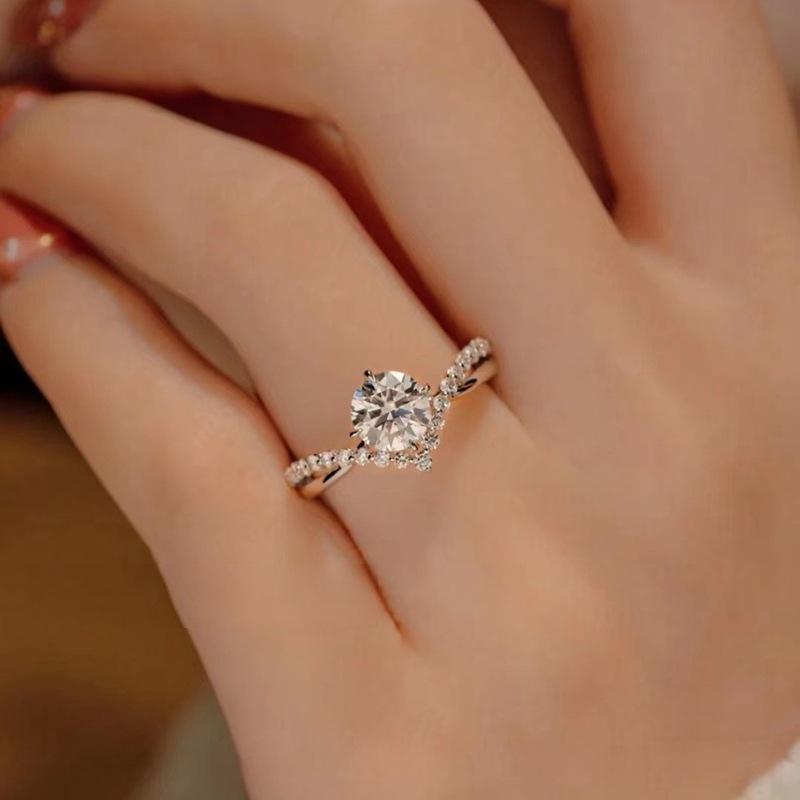 1CT 925 Sterling Silver Ring Princess Crown Design  Promise Ring Engagement Wedding Gift Solitaire Ring Unique Rings