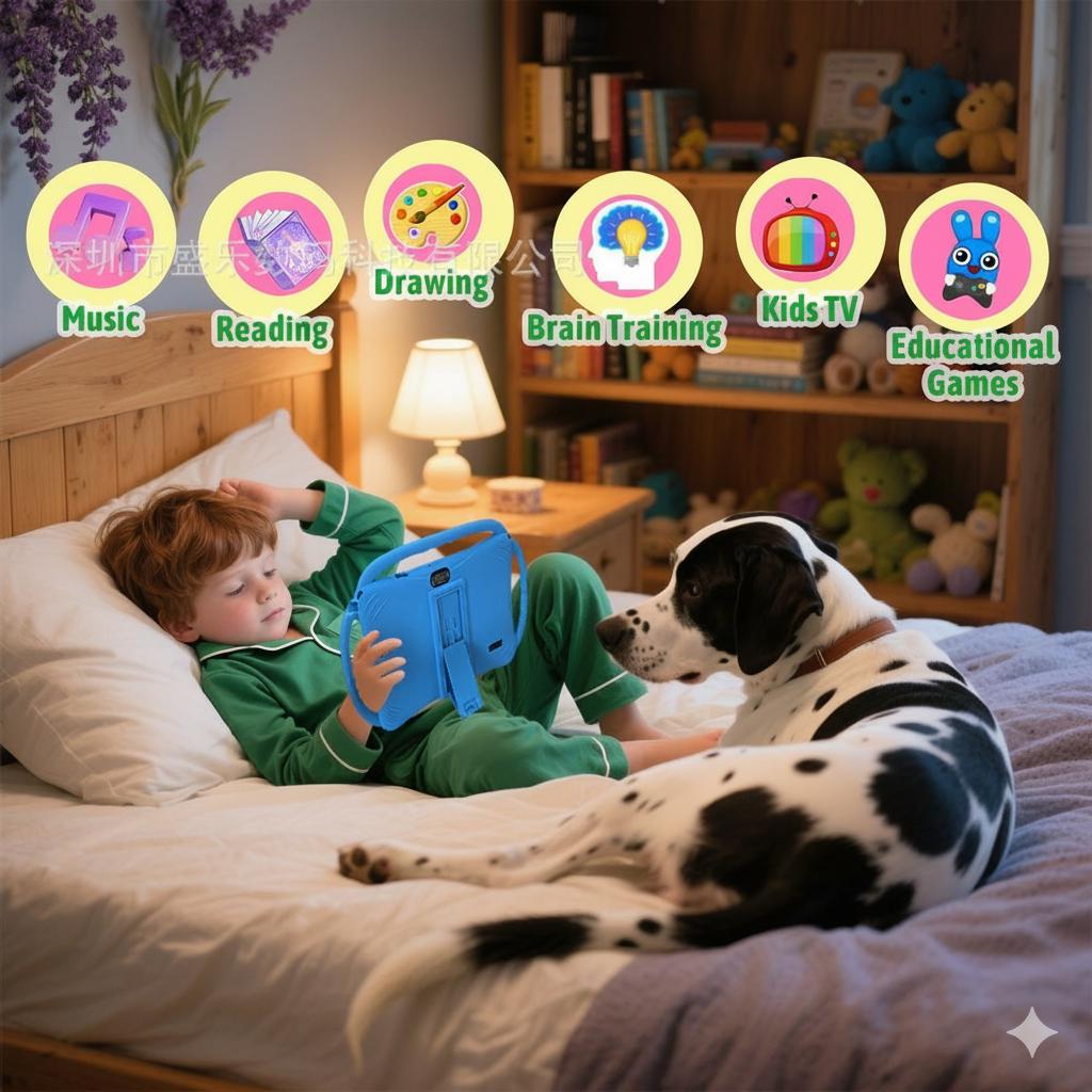 Educational Tablet,7-inch Kids Tablet with Three-Handle Shockproof Case |     Android Learning Tablet for Toddlers |     Parental Control, Dual Camera, WiFi |     Best Gift for Children Eye Protection