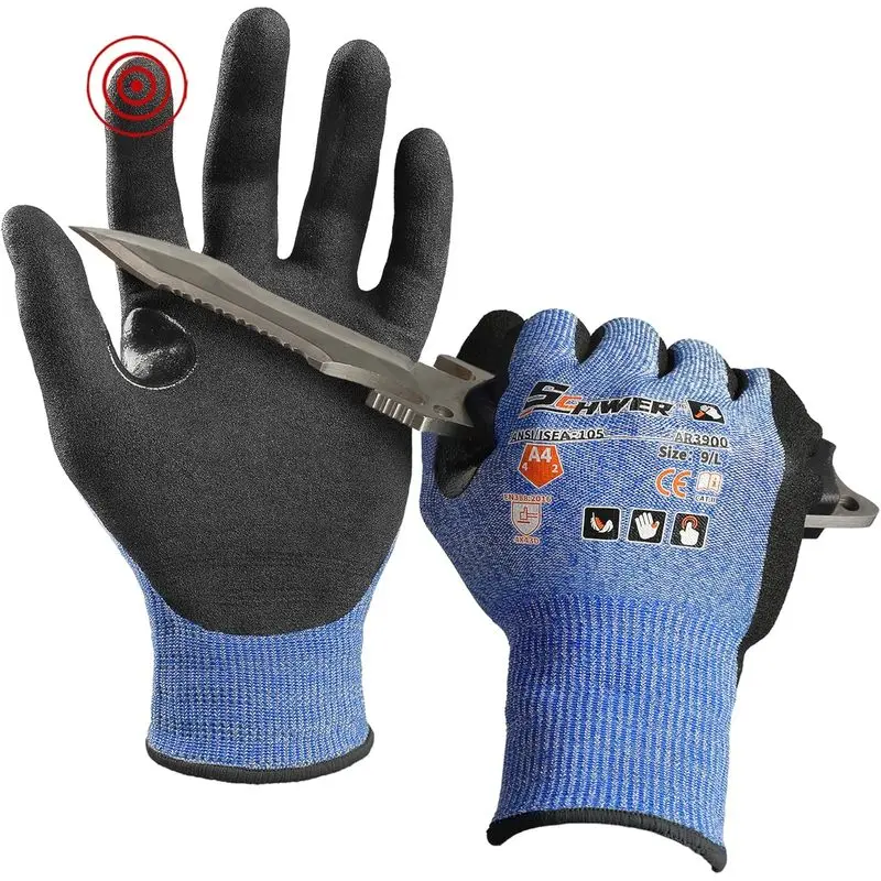 Outdoor sports Schwer A4 AIR-SKIN Cut Resistant Work Gloves, Ultra Lightweight, AR3900, L| Precision Work, Ultra-Thin, 3D-Comfort, 18-Gauge, Reinforced Thumb, Strong Grip, Breathable, Touchscreen, Fishing, Gardening