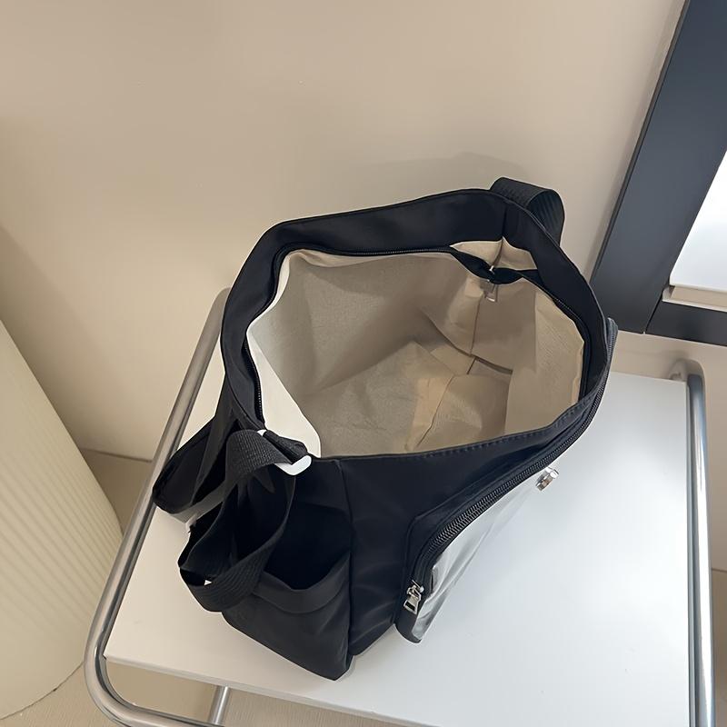 Fashion Casual Ita Crossbody Bag for Students, Lace-Up Slouch Shoulder Bag with Mesh Pocket & Clear Card Slot, Versatile Daily Commute & School Tutoring Bag