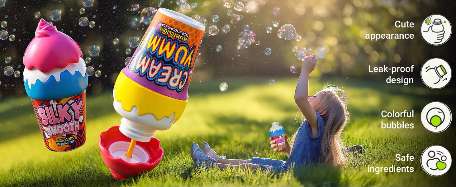 Combination inverted leak-proof bubble toys, dirt-free children's outdoor toy sets, non-toxic birthday party souvenirs, summer sensory gifts for boys and girls