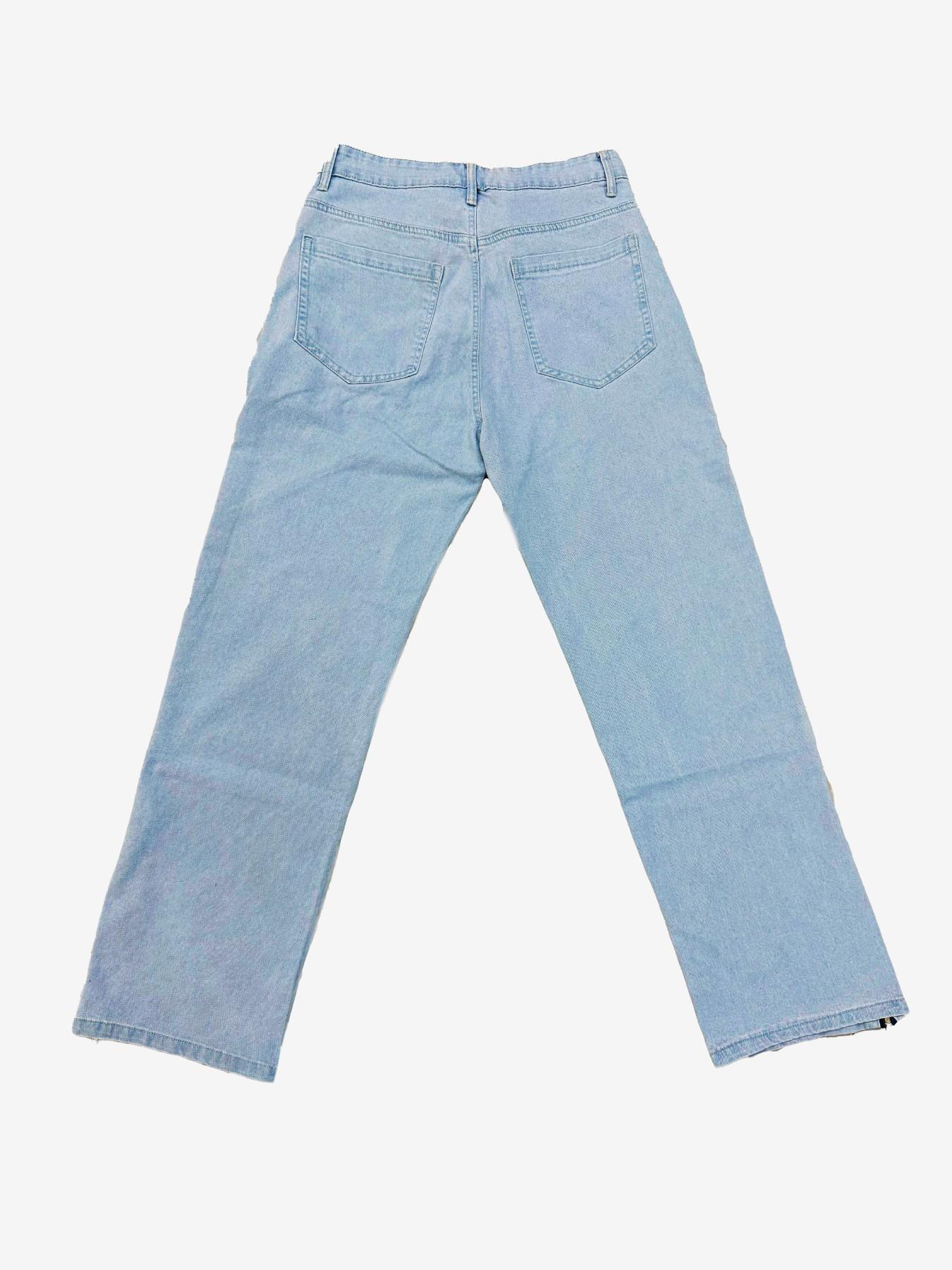 2026 Spring Summer Paris Style Loose Flare Light Washed Blue Denim Jeans, Streetwear Trendy Stylish Men's Fashionable Trousers, Versatile Casual Wear for Every Occasion Pants, Pocket