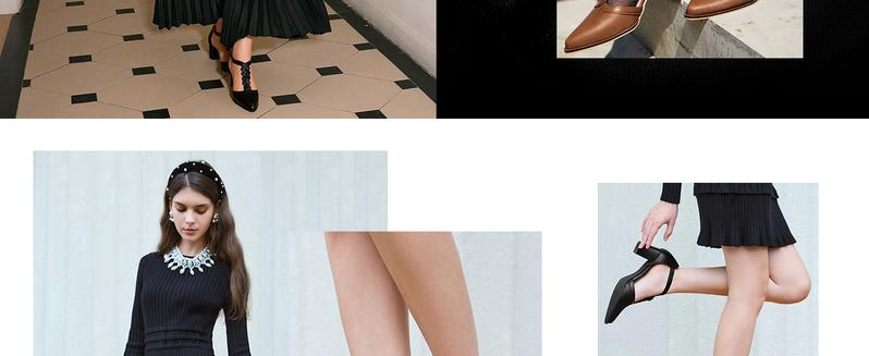 Imily Bela Womens Block Chunky Heels T Strap Dress Shoes Closed Toe Braided Stacked Heeled Sandals Pumps