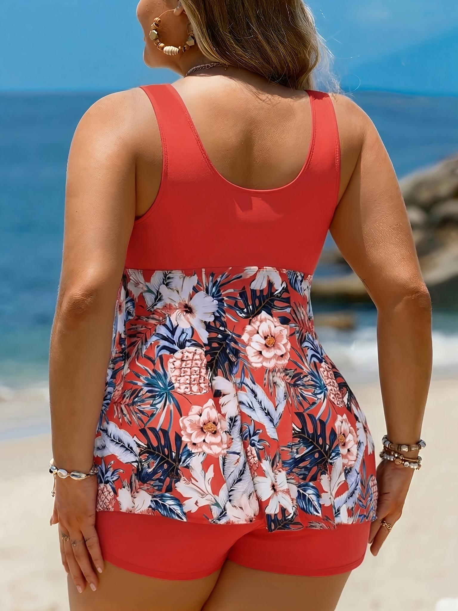 Swimsuit for Women, Womens Plus Size Swim Dress Swimsuit One Piece Tummy Control Bathing Suit Flowy Body Shaping Swimwear