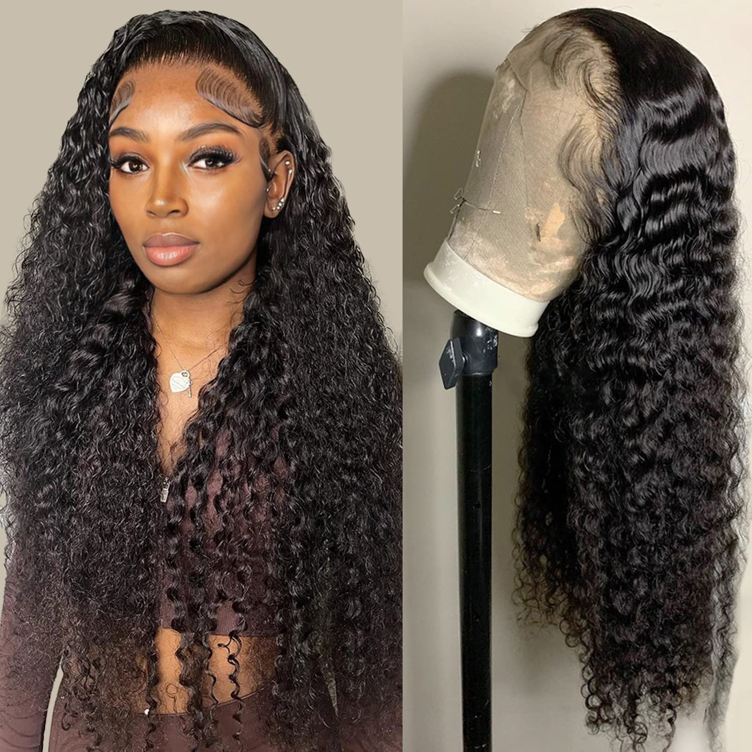 Deep Wave 13x6 Lace Front Wigs Human Hair 180% Density Lace Wigs Brazilian Hair Wigs 13x4 Lace Frontal Human Hair TikTokShopBlackFriday
