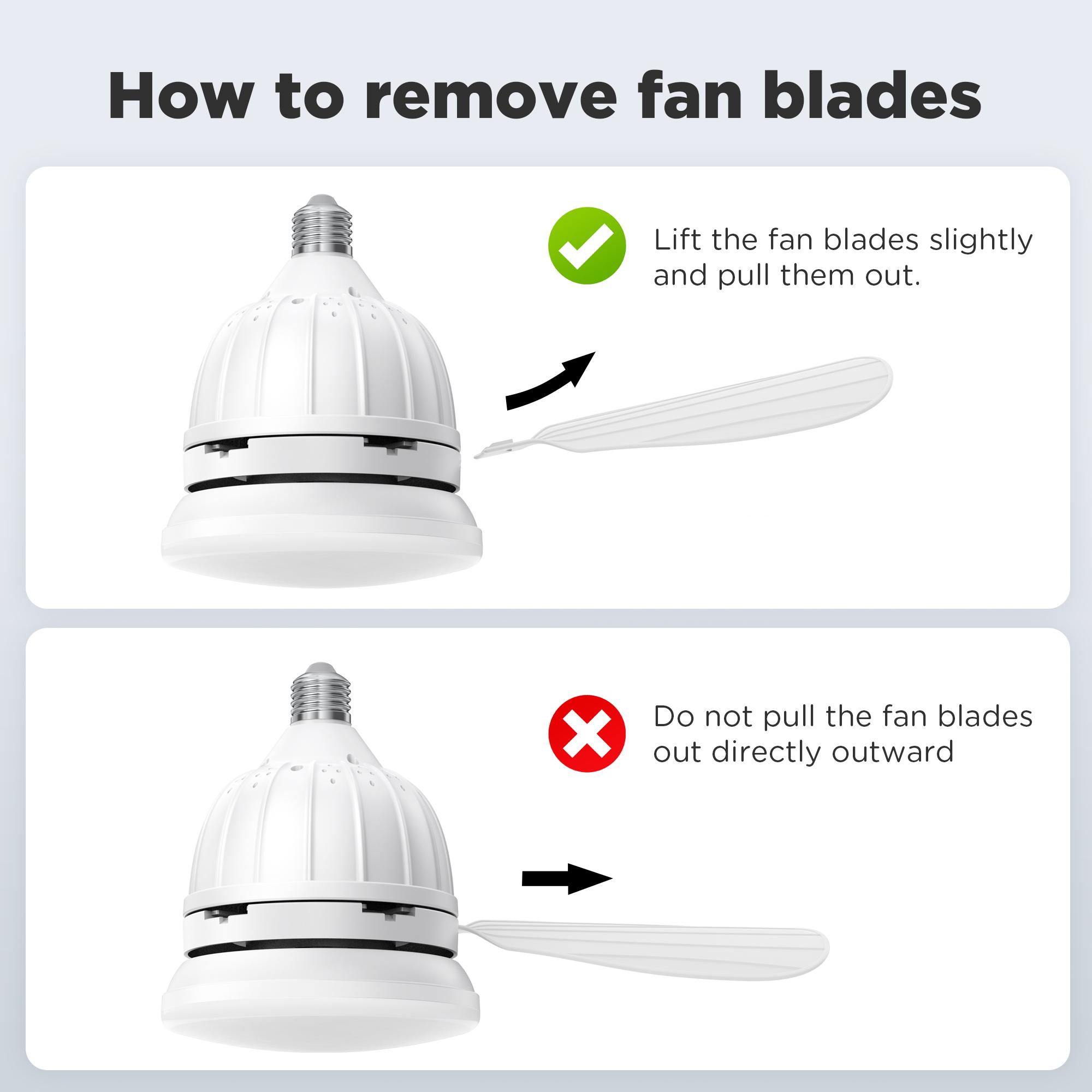 Socket Fan Light with Remote and LED Lights, Ceiling Fan Lights with E27 Base, Screw in Ceiling Fans for Patios, Garage, Bedroom, Living Room, Closet, and Small Rooms