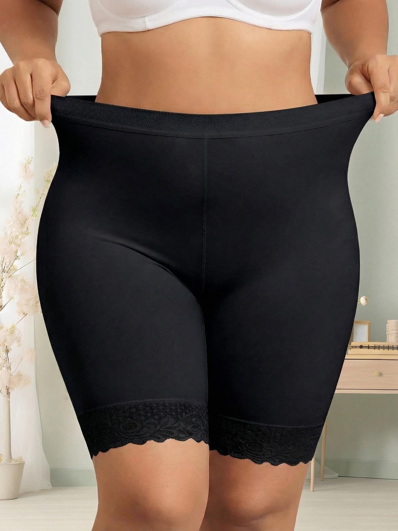 Summer Fresh Plus Size Women's Seamless High Waisted Shorts Boyshorts, High Waist Knicker, Panties,Full Coverage,Postpartum Essential,Casual,Stretch Kint Faric,All Day Wear,Minimalist Saftety Shorts,Anti Chafing Shorts Daily/Home Wear