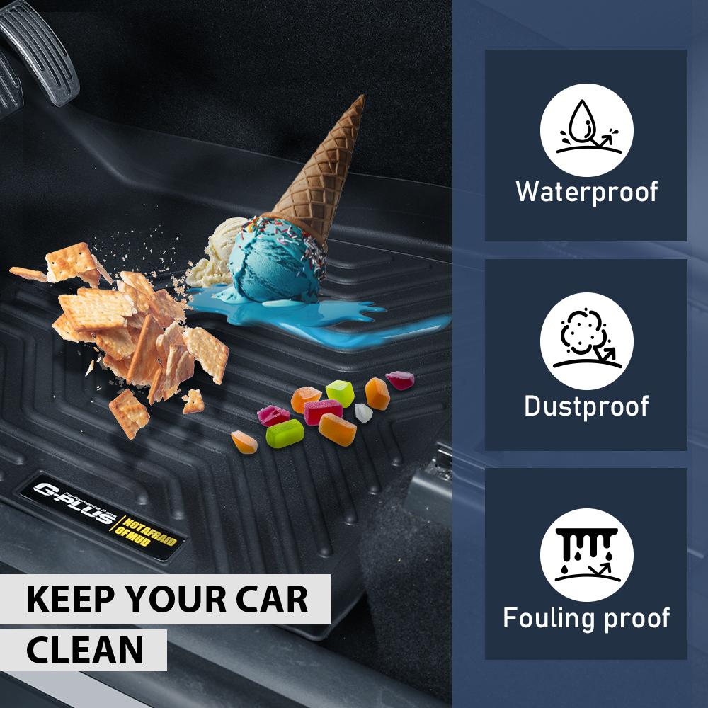 CROSSDESIGN Fit For 2023-2024 Honda Accord Front & 2nd Row Heavy Duty Tpe Floor Mats Liner