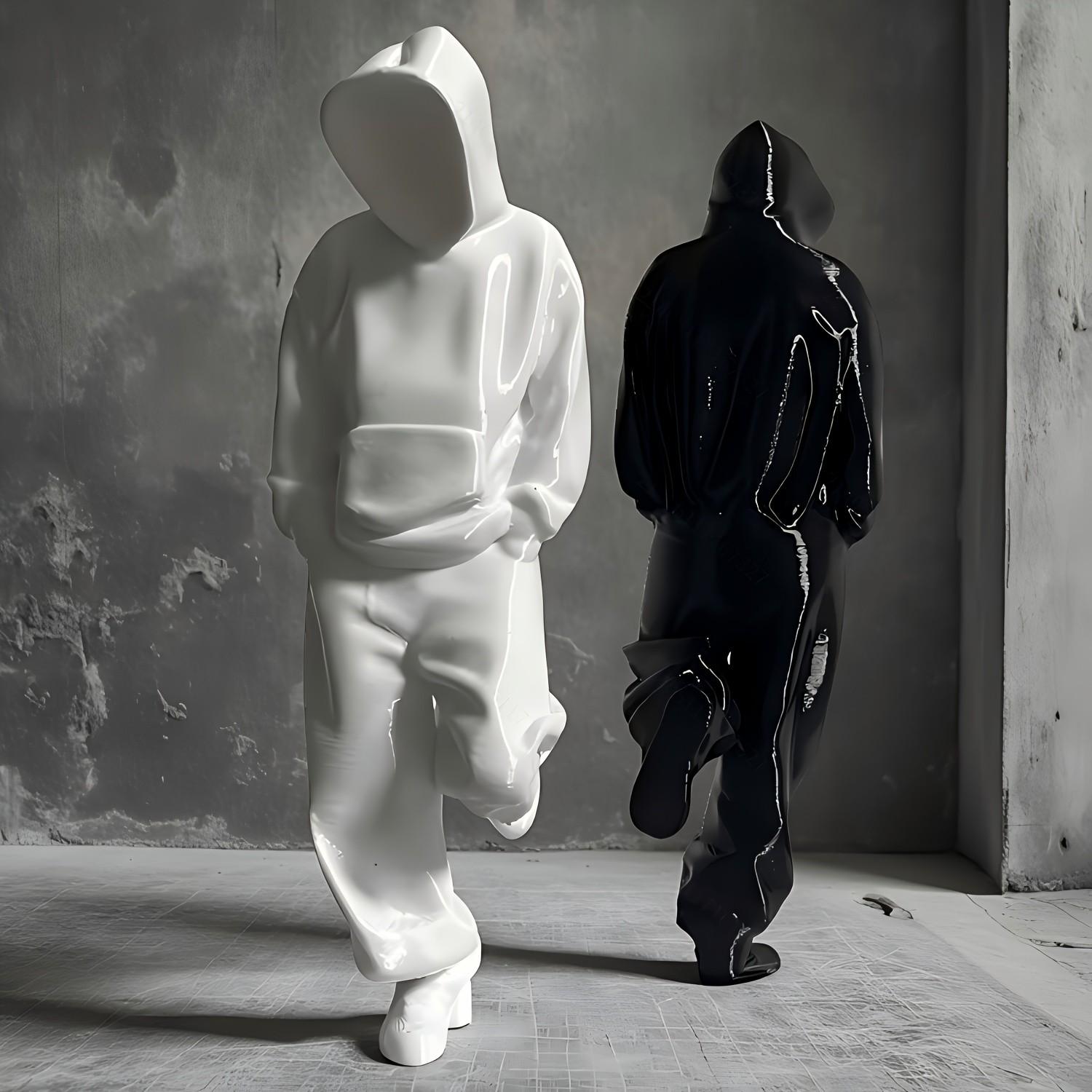 2-Piece & Thinker Model Collection Decorations, Durable Plastic Desk Ornament, Office & Home Decoration, Perfect Gift