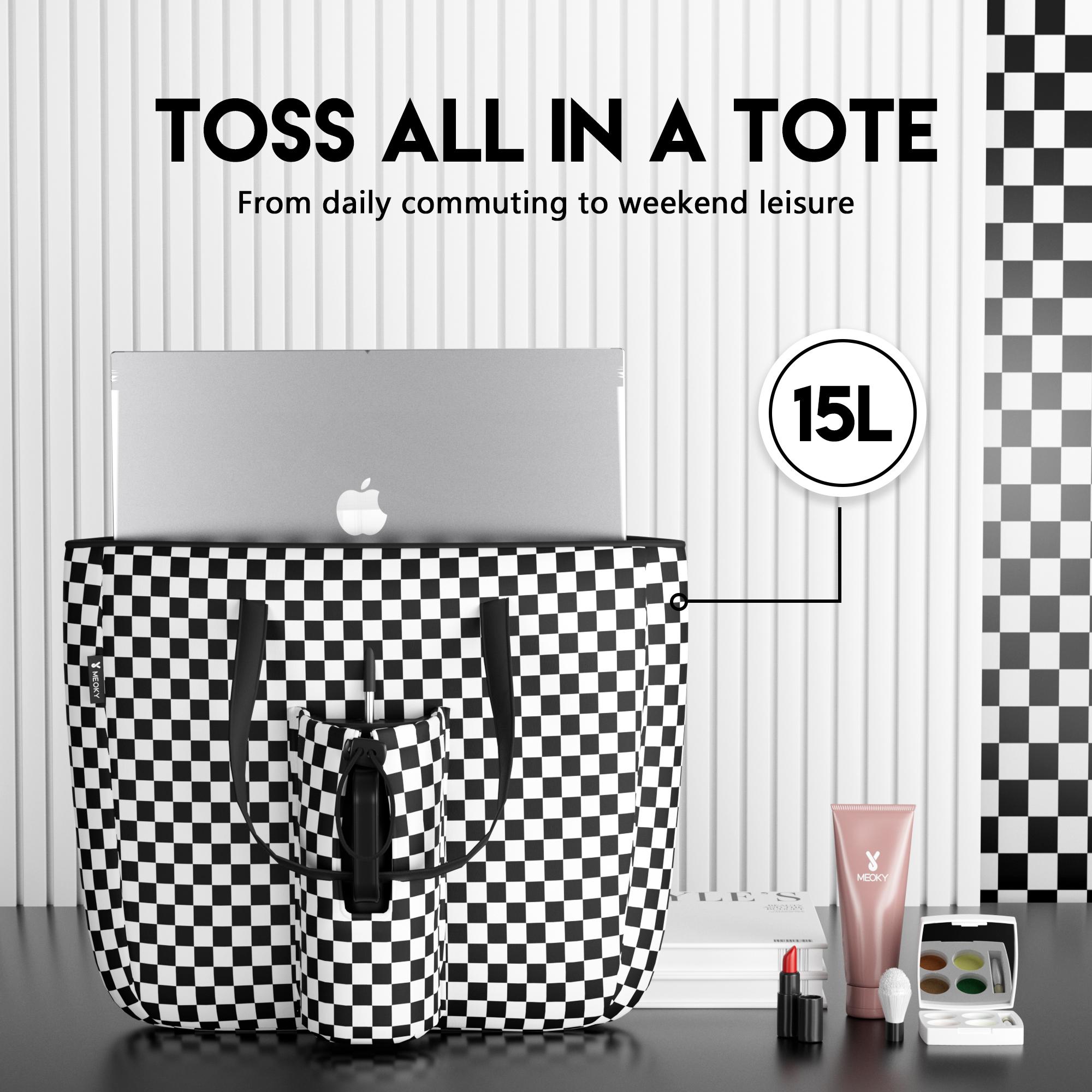 【Meoky】15L Tote Bag,Large Capacity Casual Fashion Crossbody Bag, Hold a Laptop,Carry a Water Bottle, Can Be Reused, Double Handle Design, Convenient For Carrying And Lifting. The Must-Have For Office Commuting.Christmas gift