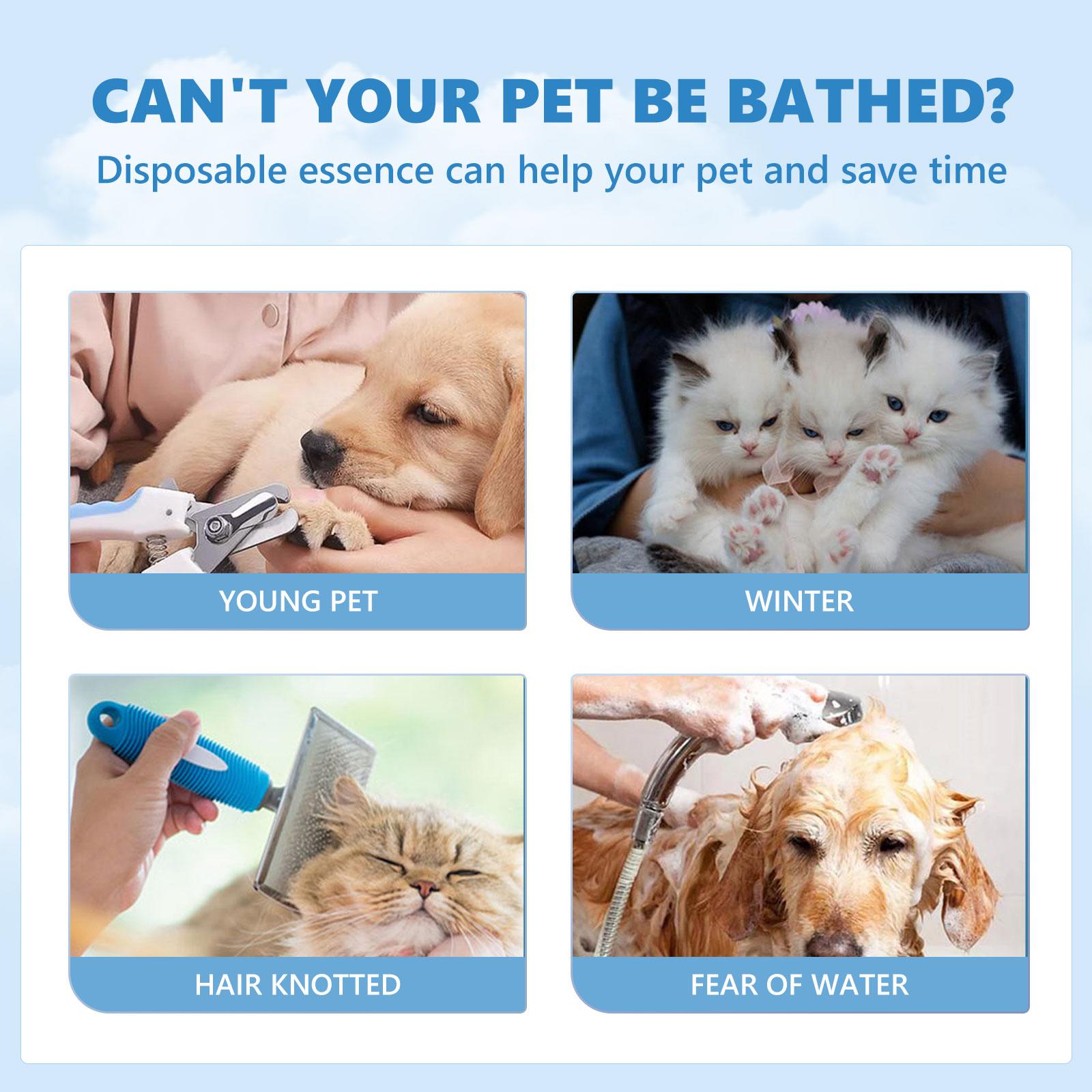 Yegbong Pet No-Rinse Essence Set - No-Rinse Grooming Essence for Cats and Dogs That Cleanses Fur, Fluffs, Smooths, and Provides Fragrant Care, Smoothness