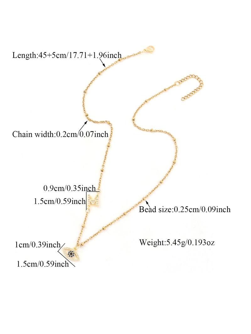 Fashion Eye Design Pendant Necklace, Stainless Steel Jewelry for Party, Daily Clothing Decor, Trendy All-match & Exquisite Jewelry for Birthday Gift, Adjustable Pendant Necklace