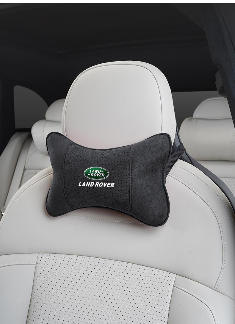 Car Suede Headrest Neck Support Auto Seat Accessories For Land Rover Range Rover Evoque Velar Defender Discovery Freelander Land Cruiser