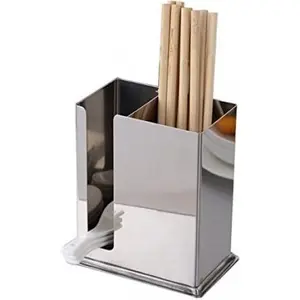 Stainless Steel Hanging 2 Compartments Mesh Utensil Drying Rack/Chopsticks/Spoon/Fork/Knife Drainer Basket Flatware Storage Drainer
