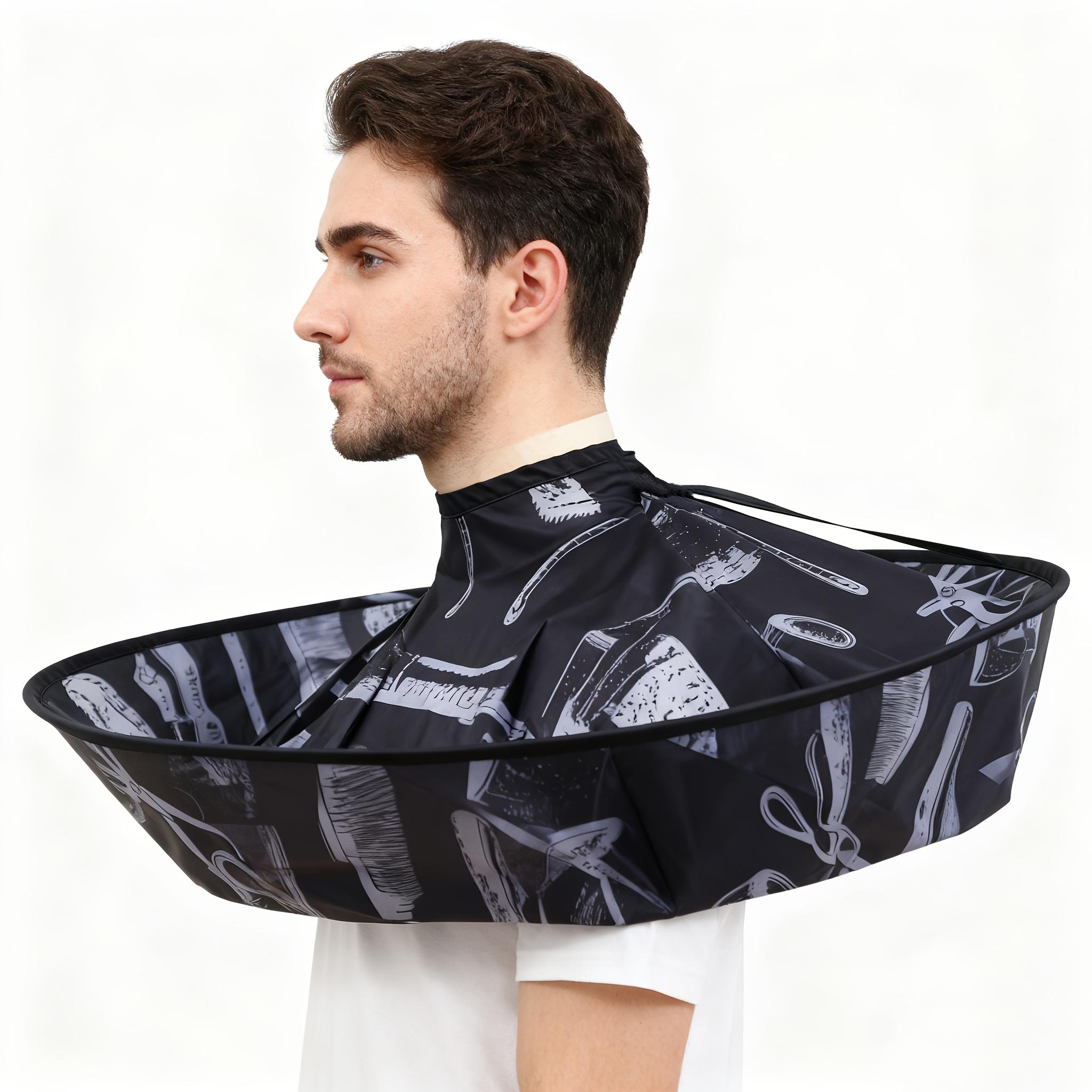 Adjustable Haircut Cape Shawl, Printed Foldable Barber Cap, Suitable for Adults, Home Salon, Barbershop Use