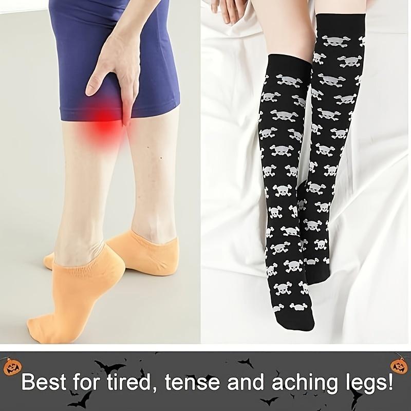 Unisex Knee-High Targeted Compression Socks (4 Pairs) - Animal Prints, Unisex Wear, Sporty Socks for Nurses, Cycling